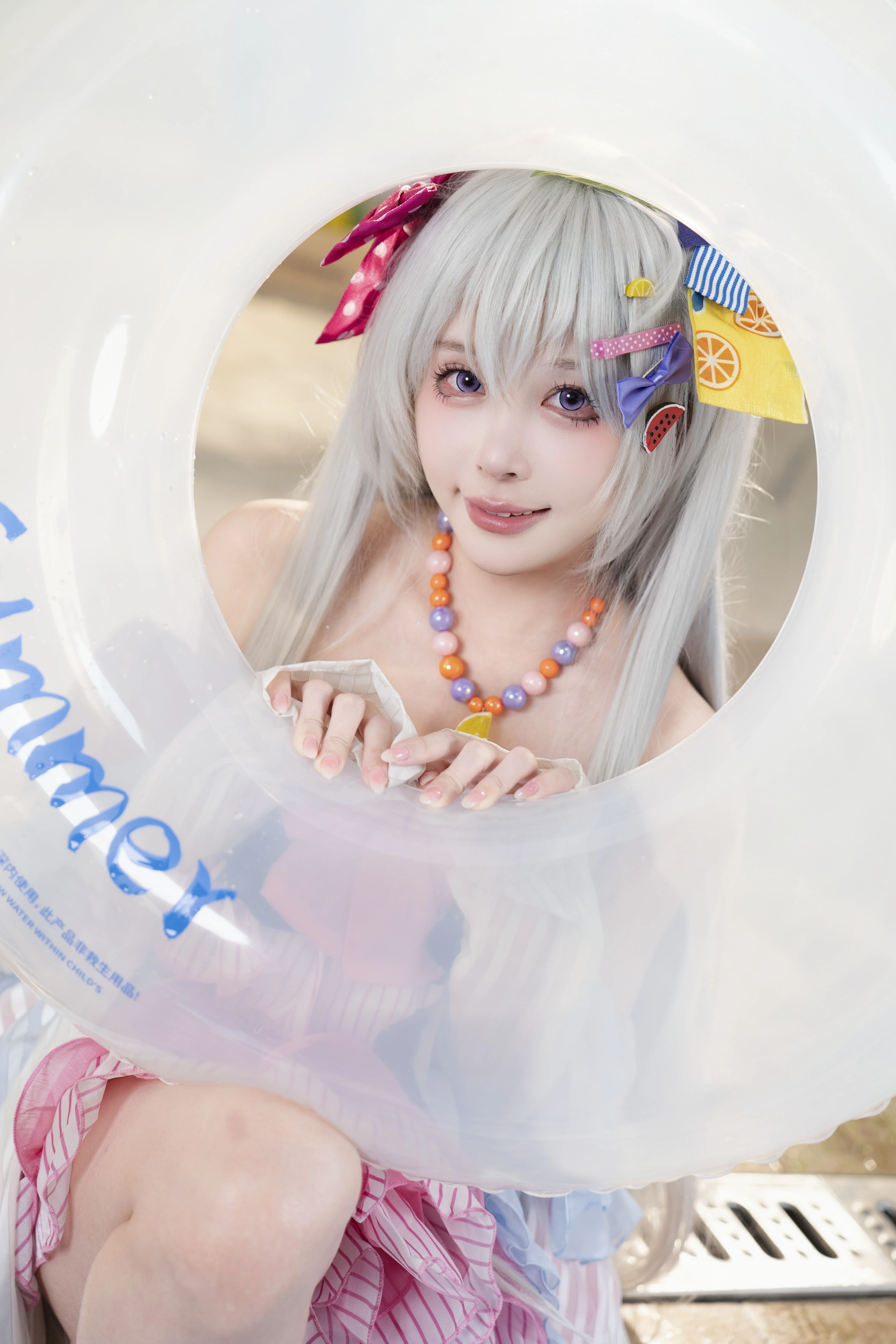 【白洲梓cos】蔚蓝档案夏日水梓，清爽泳装拍摄分享 - 第 6 张