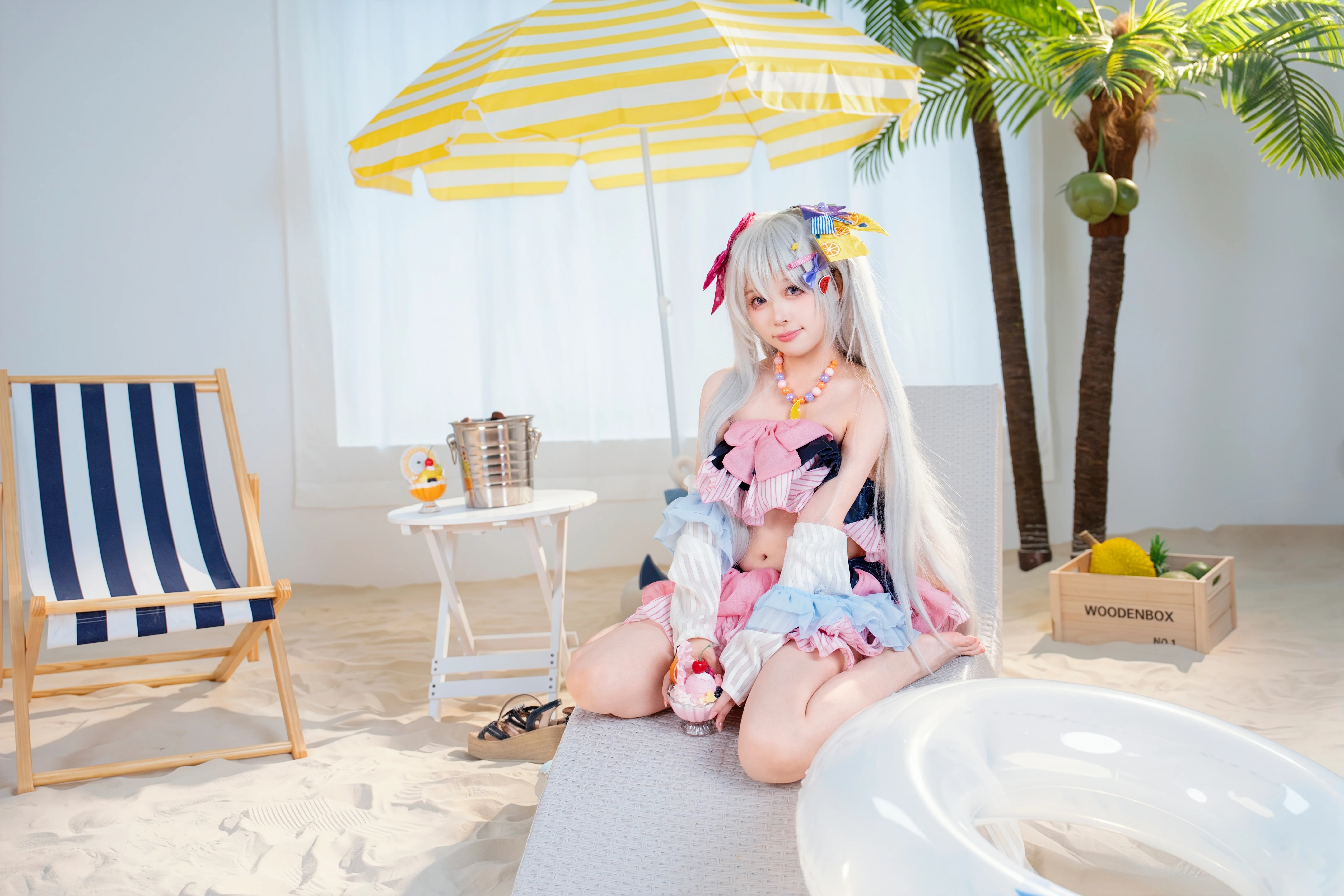 【白洲梓cos】蔚蓝档案夏日水梓，清爽泳装拍摄分享 - 第 7 张