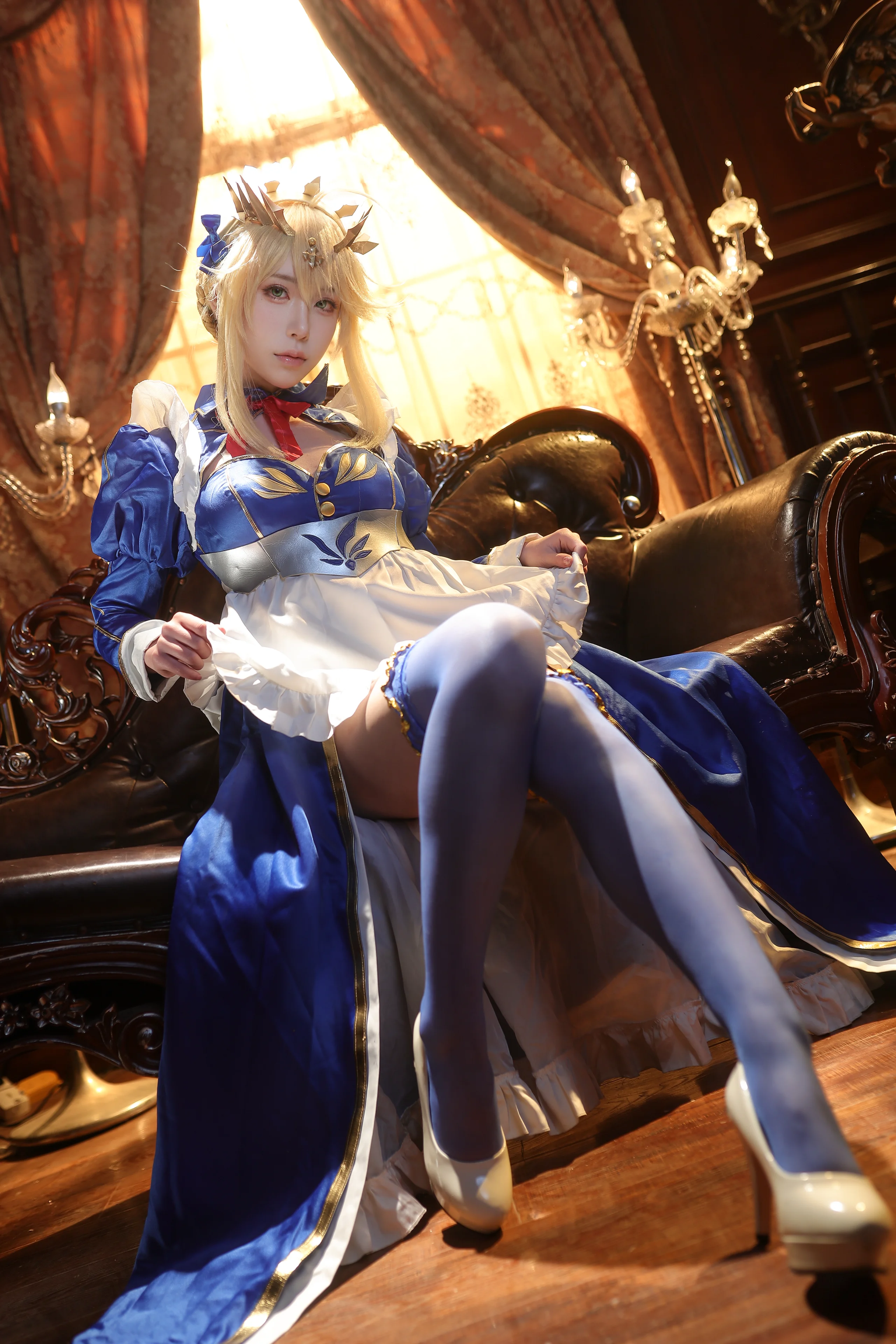 【阿爾託莉雅cos】Fate/Grand Order 白槍呆皇家女僕裝