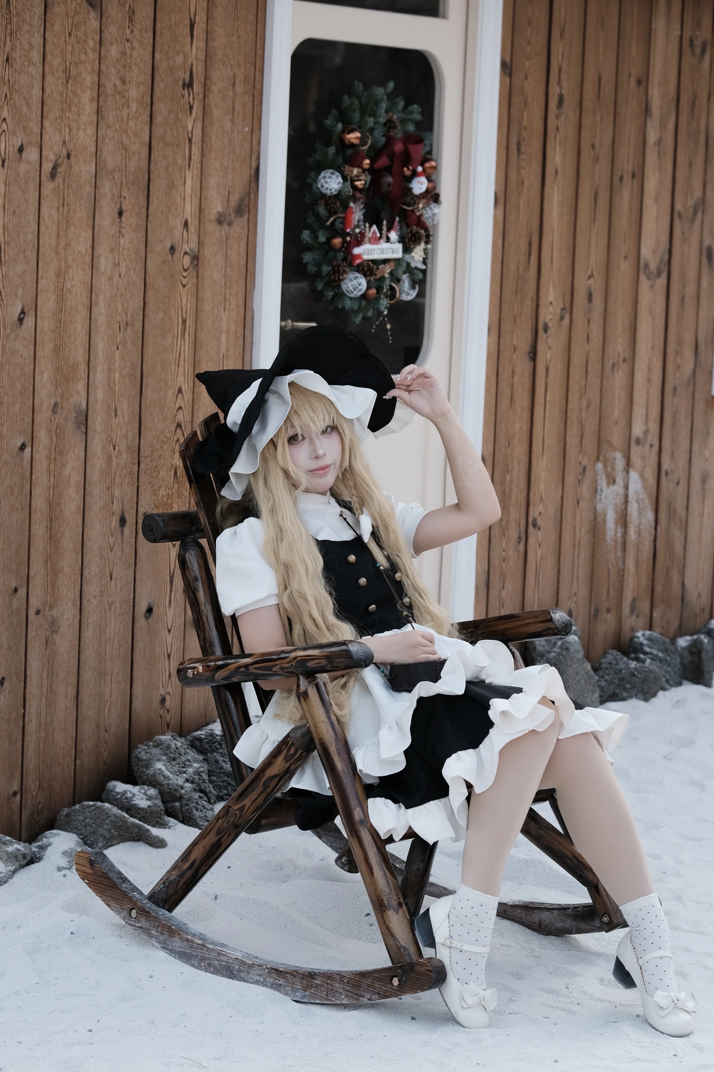 【雾雨魔理沙cos】东方project里的雪地奇妙邂逅 - 第 3 张