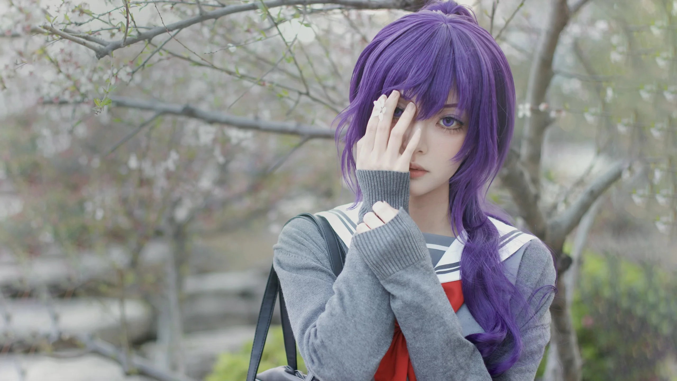 【朝比奈真冬cos】世界计划里的一抹初春紫意