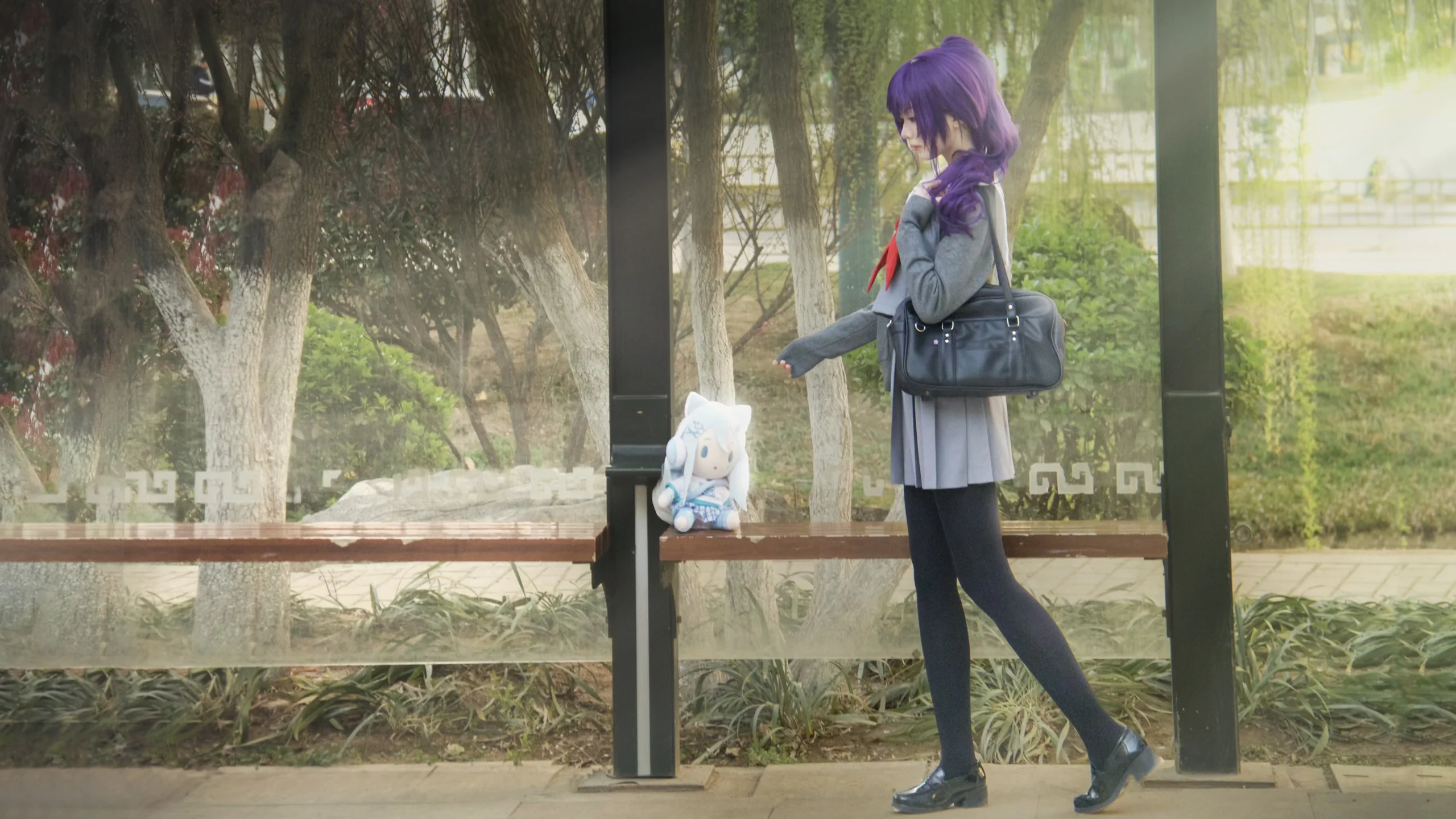 【朝比奈真冬cos】世界计划里的一抹初春紫意 - 第 3 张