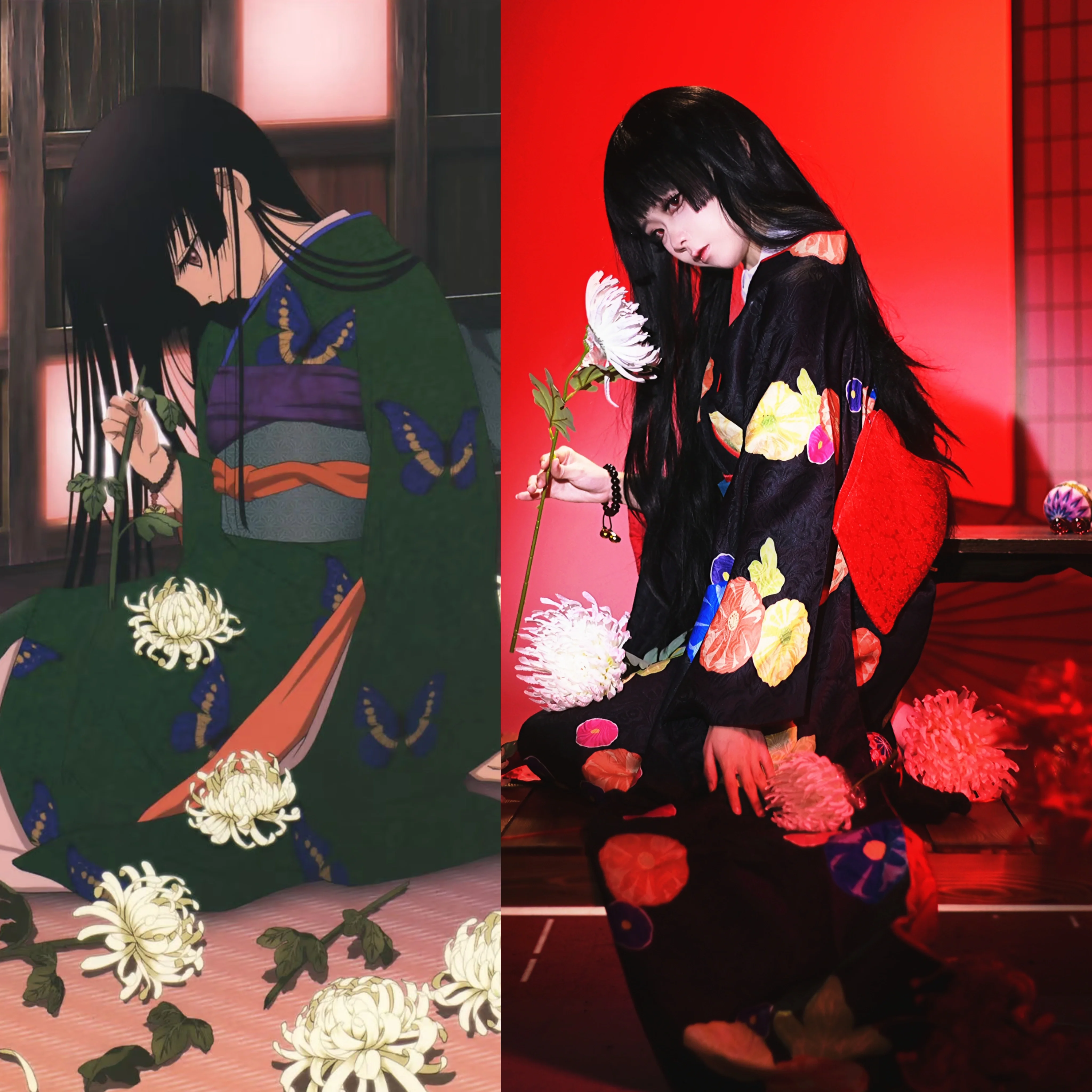 【阎魔爱cos】地狱少女的经典重现，敬畏原画的力量 - 第 3 张