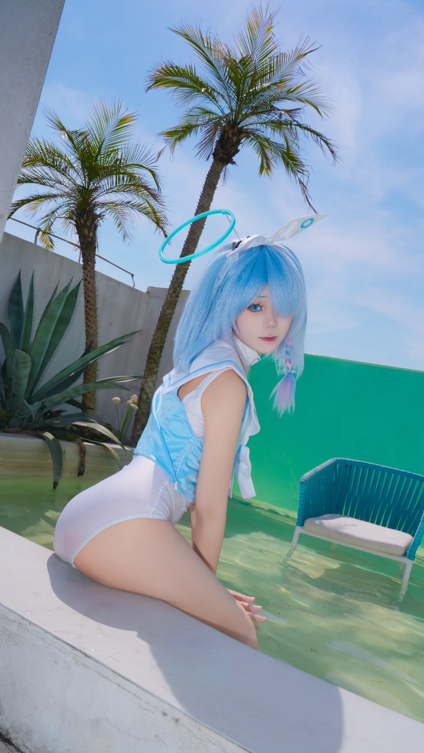 阿羅娜cos，暢遊在蔚藍檔案的清涼夏日裡 - 第 5 張