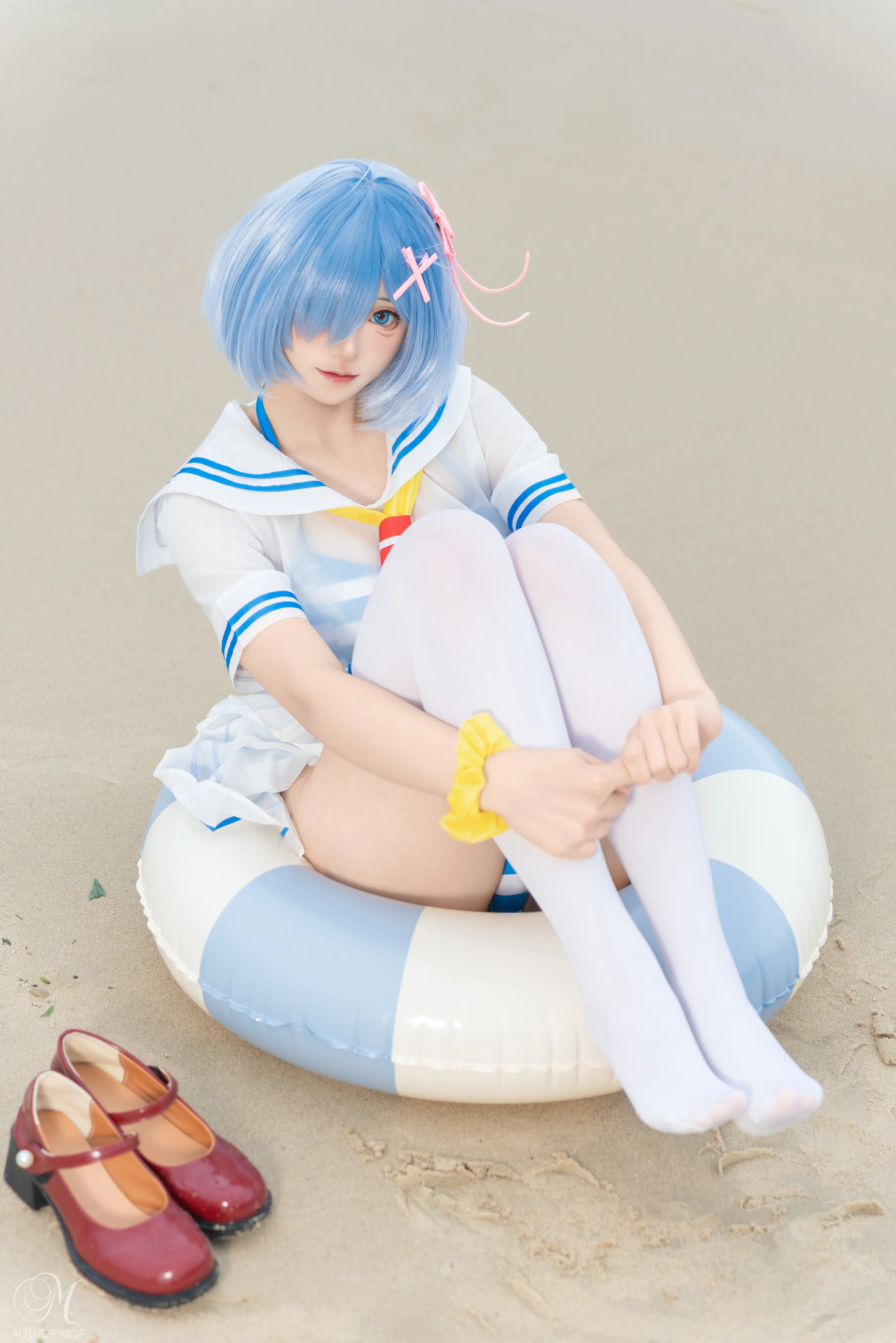 【レム コスプレ】『Re:ゼロから始める異世界生活』初春のビーチで爽やか撮影 - 2 枚目