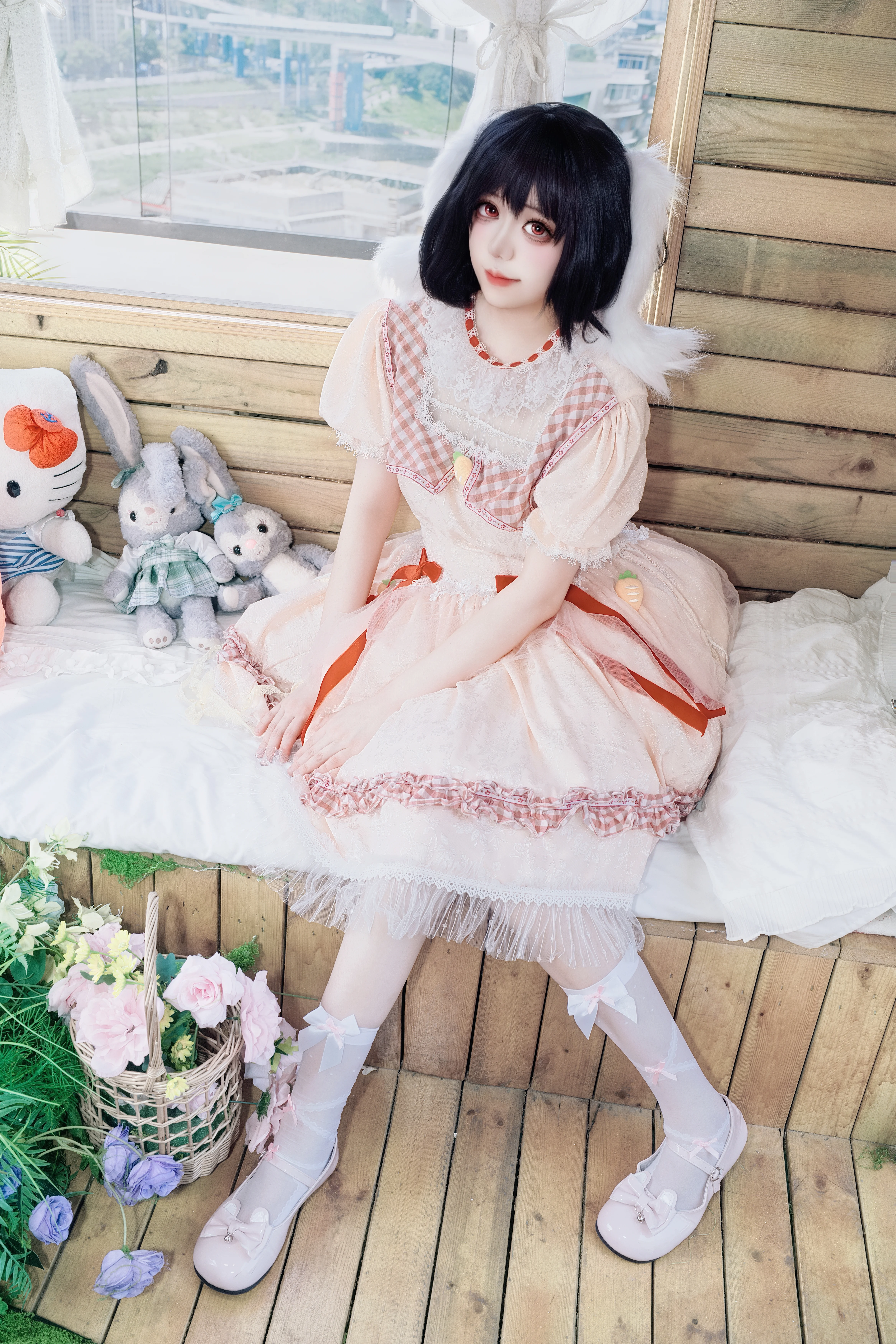 【因幡てゐ コスプレ】重慶の木造小屋でずる賢いウサギになる - 3 枚目