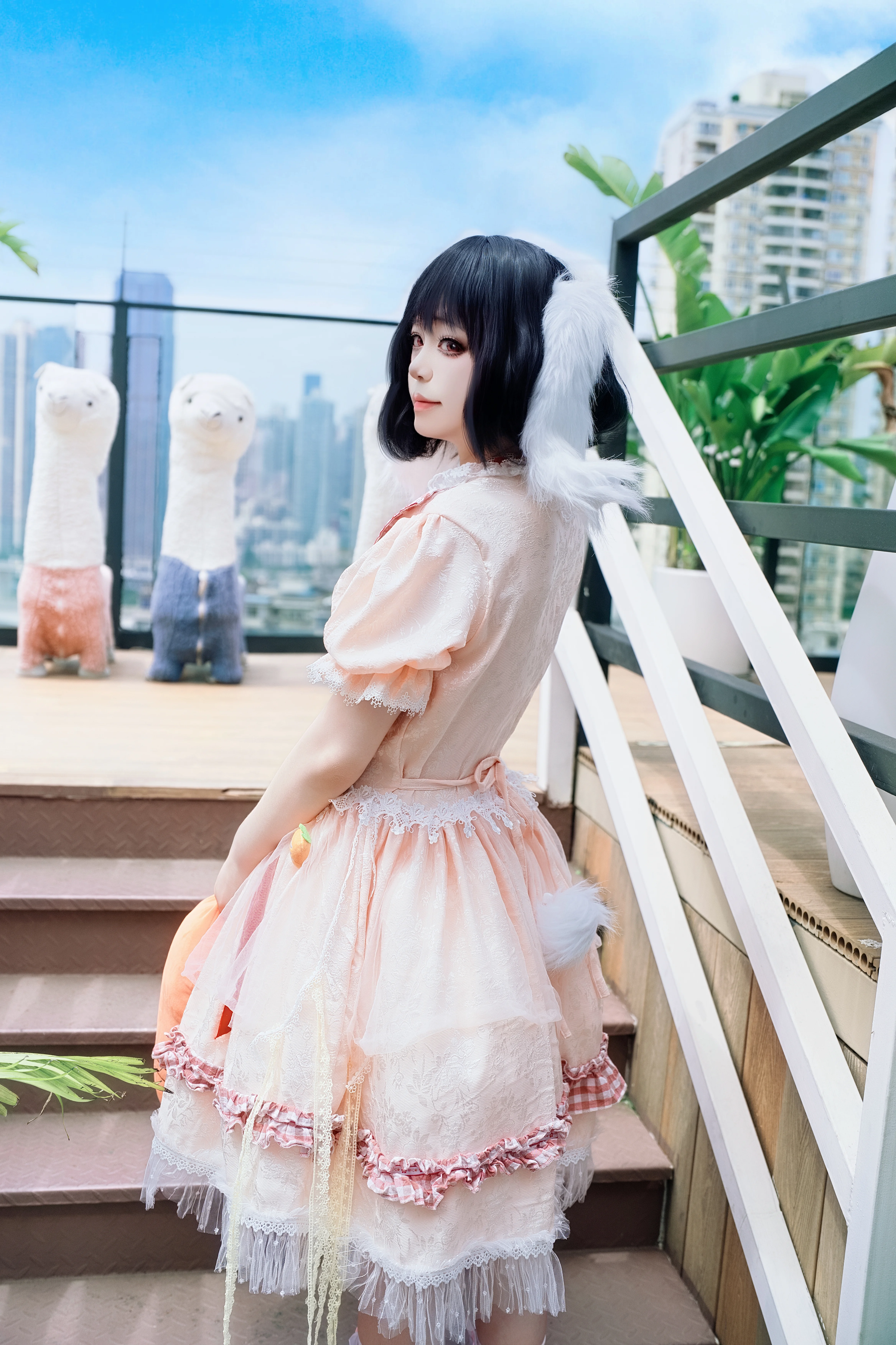 【因幡てゐ コスプレ】重慶の木造小屋でずる賢いウサギになる - 6 枚目
