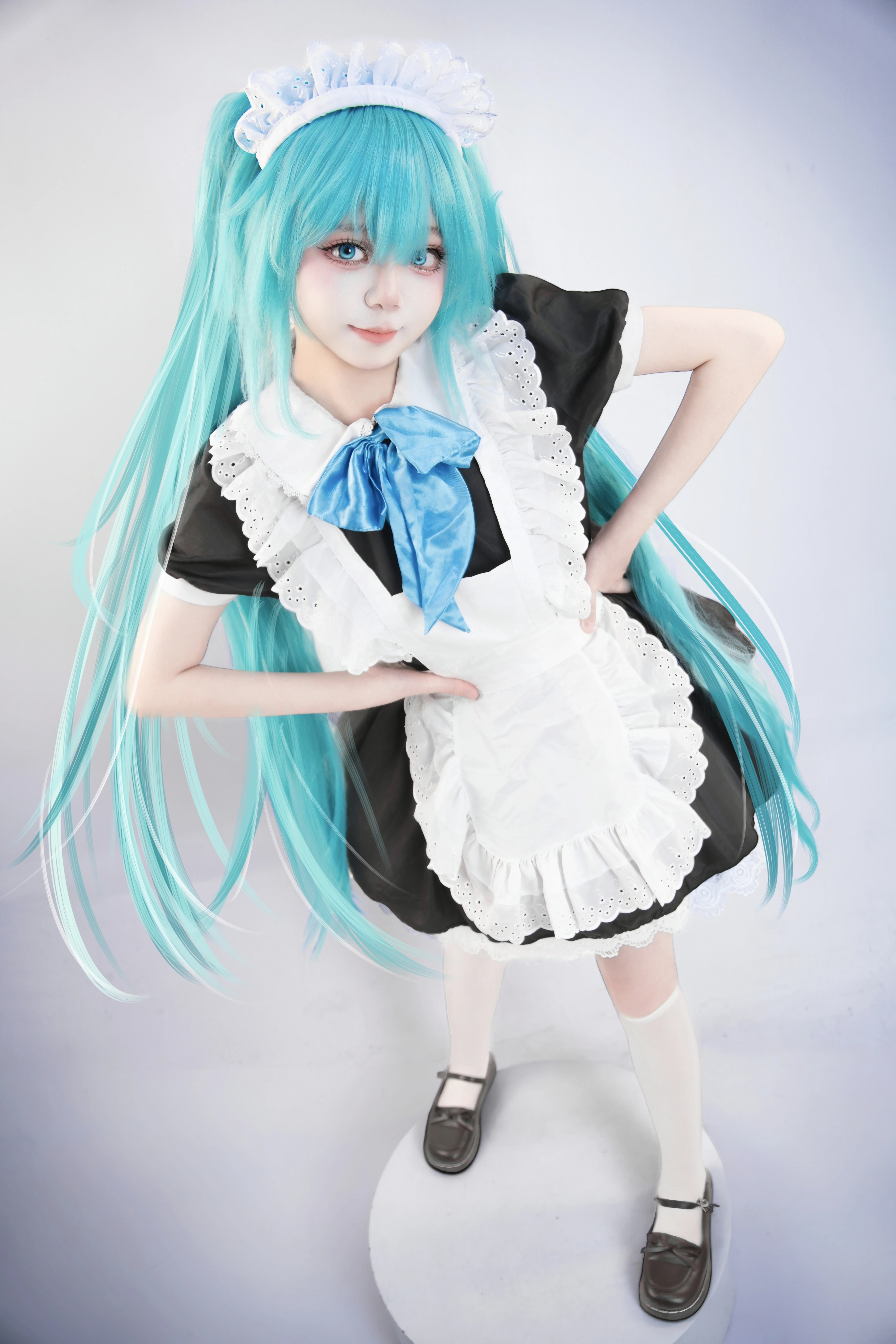 【初音未來cos】穿上黑白女僕裝，今天為您服務 - 第 6 張