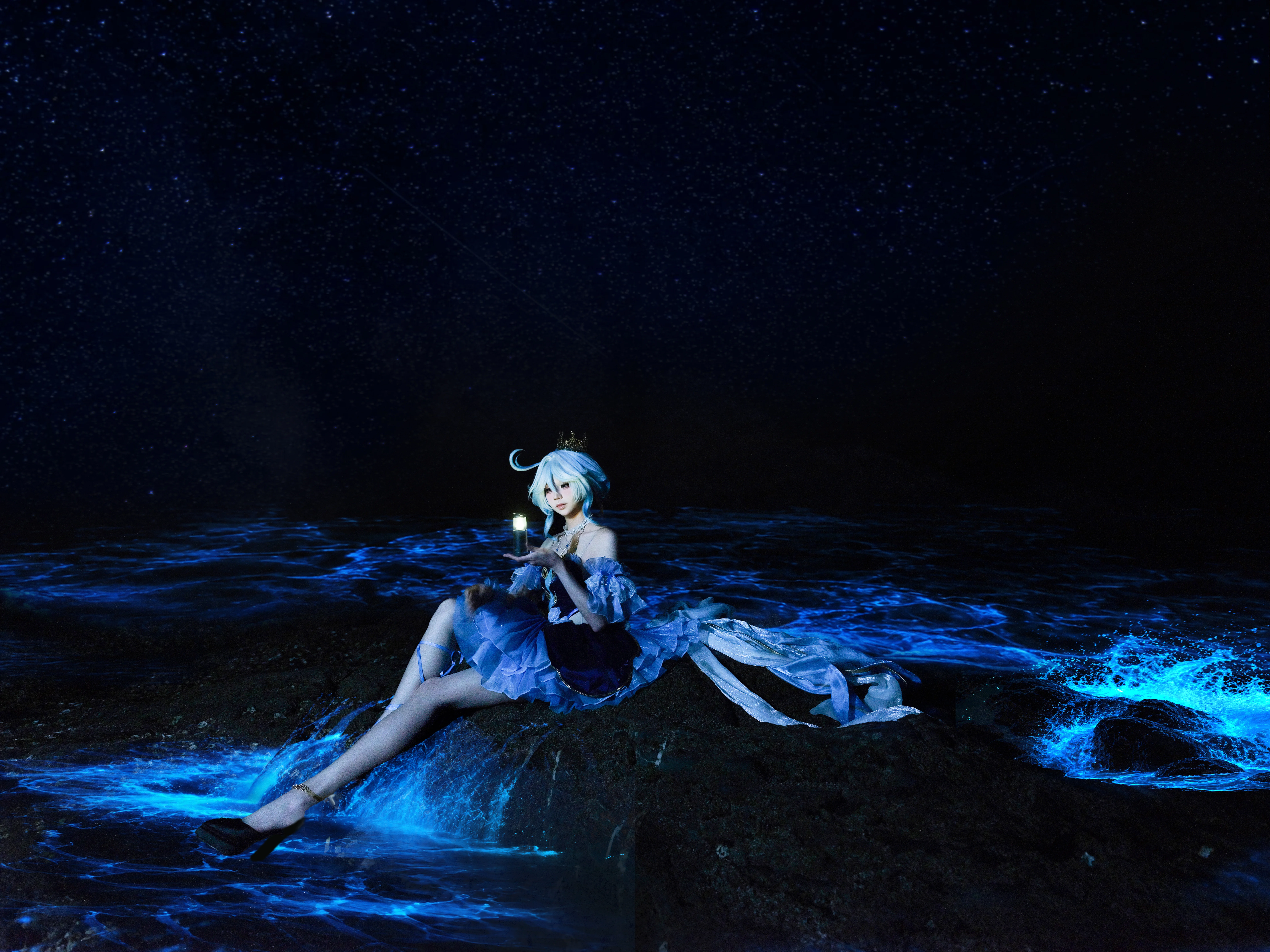 【芙寧娜cos】原神私設鈴蘭舞曲，夜海熒光中的靜謐 - 第 6 張