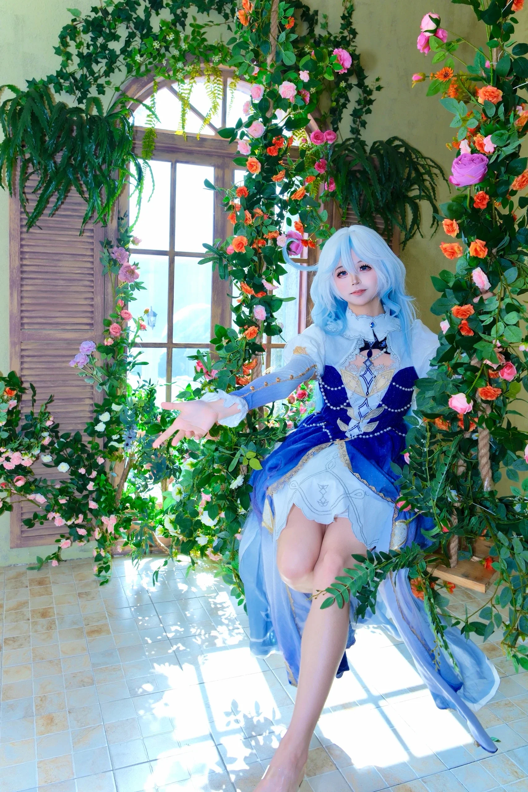 [Furina cosplay] Blue Waltz in the Greenhouse - Image 6
