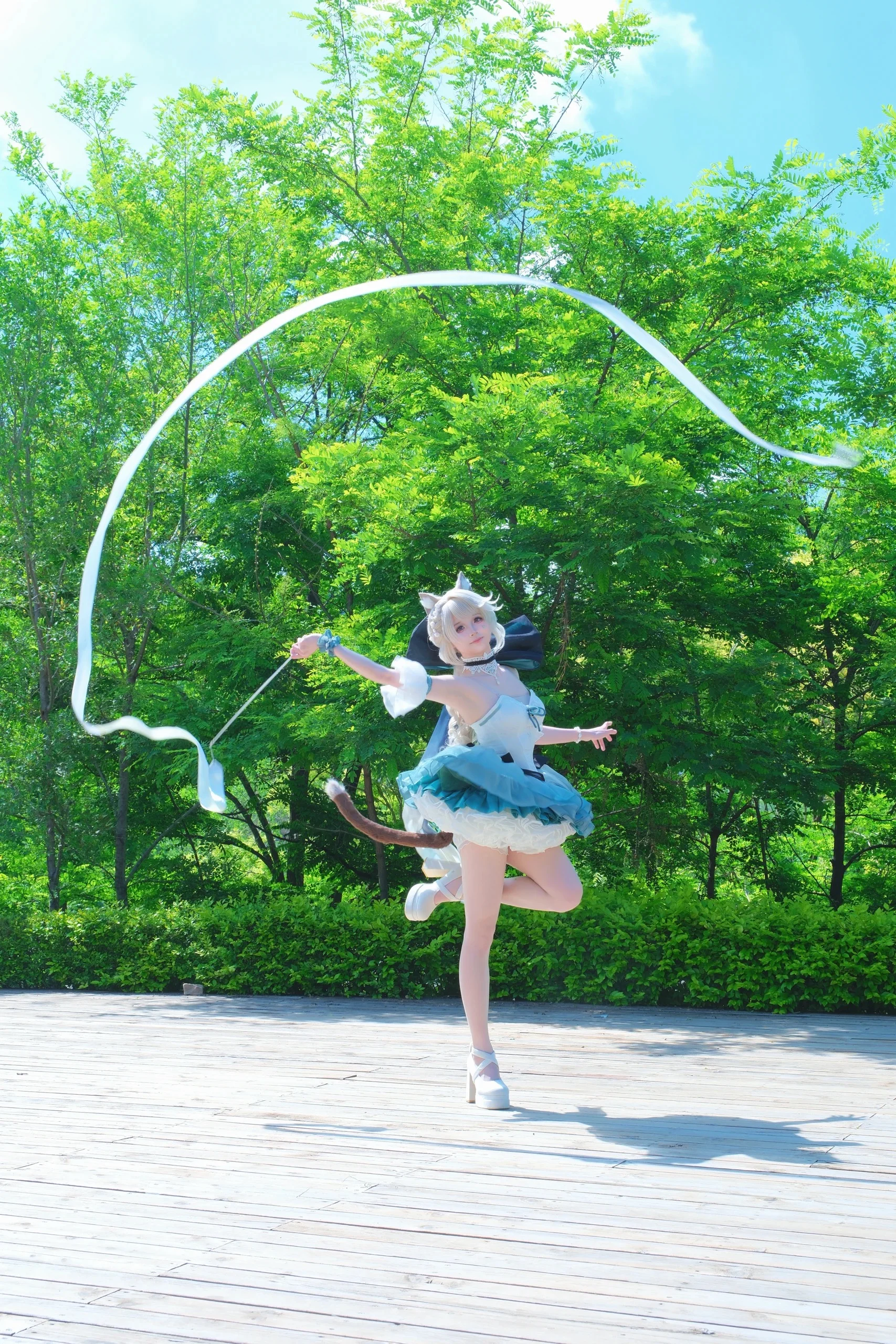 【琳妮特cos】原神猫耳少女的夏日飘带随拍 - 第 1 张