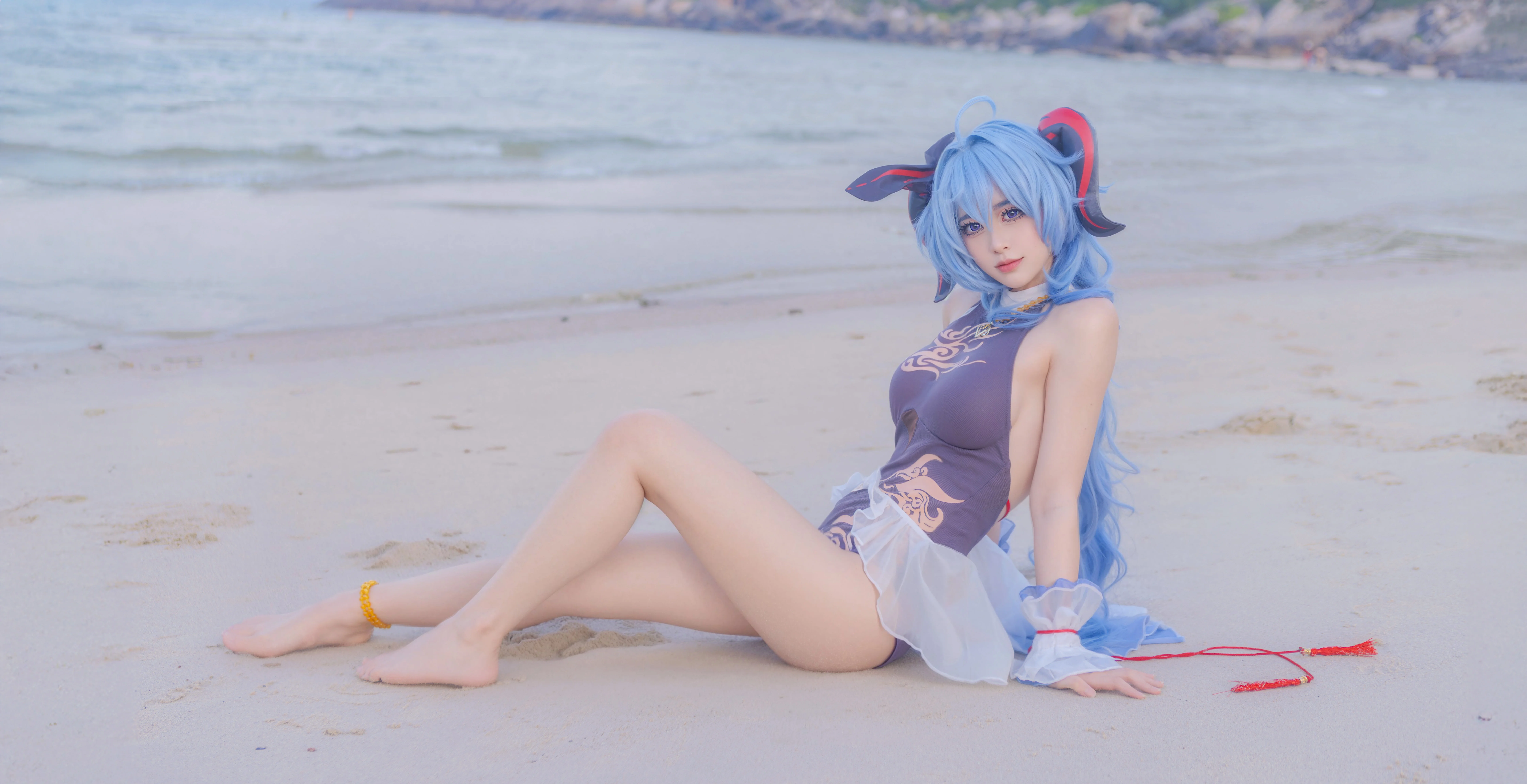 【甘雨cos】原神的海边假日，夏日泳装甘雨 - 第 10 张