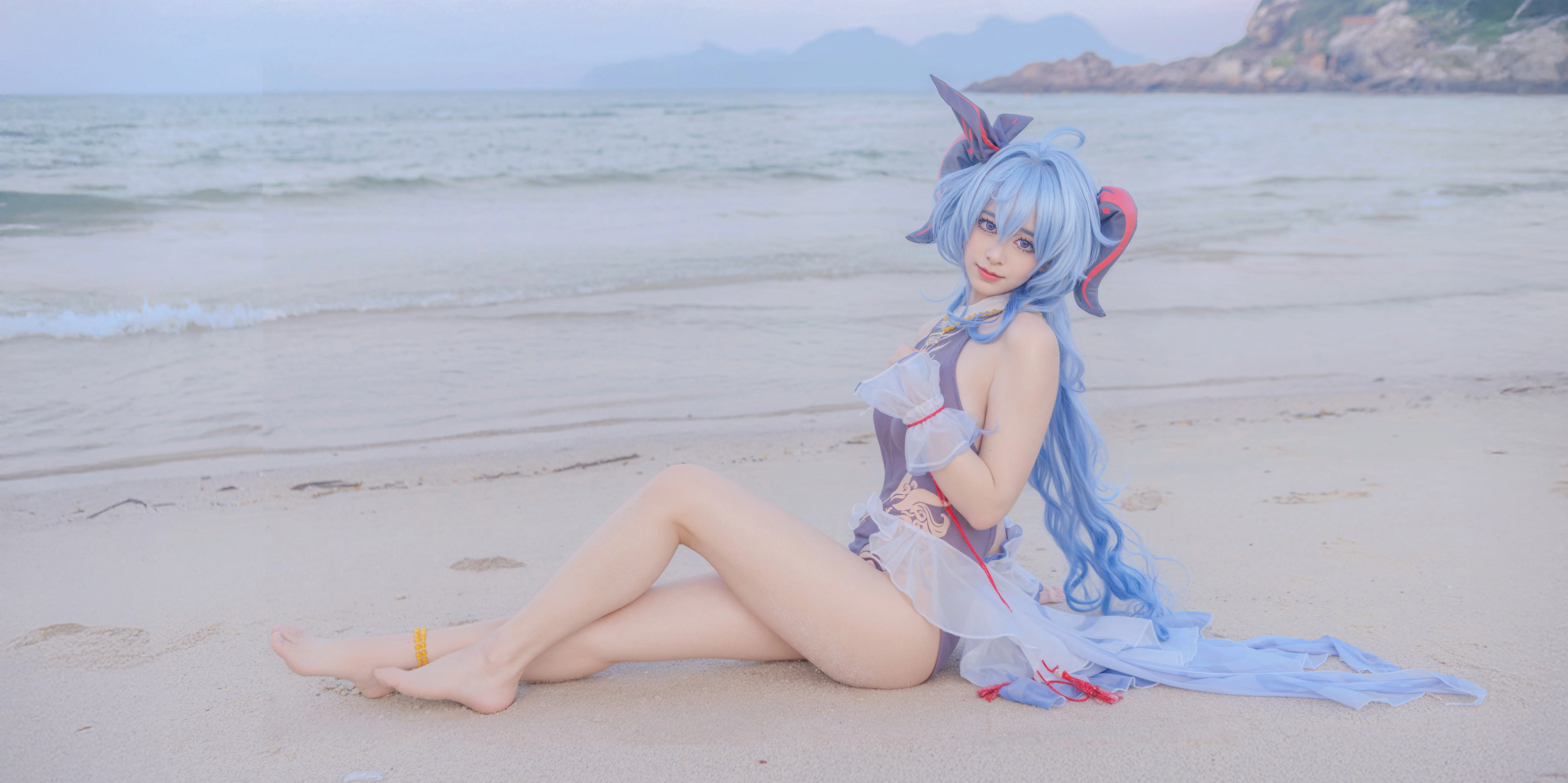 【甘雨cos】原神的海边假日，夏日泳装甘雨 - 第 11 张