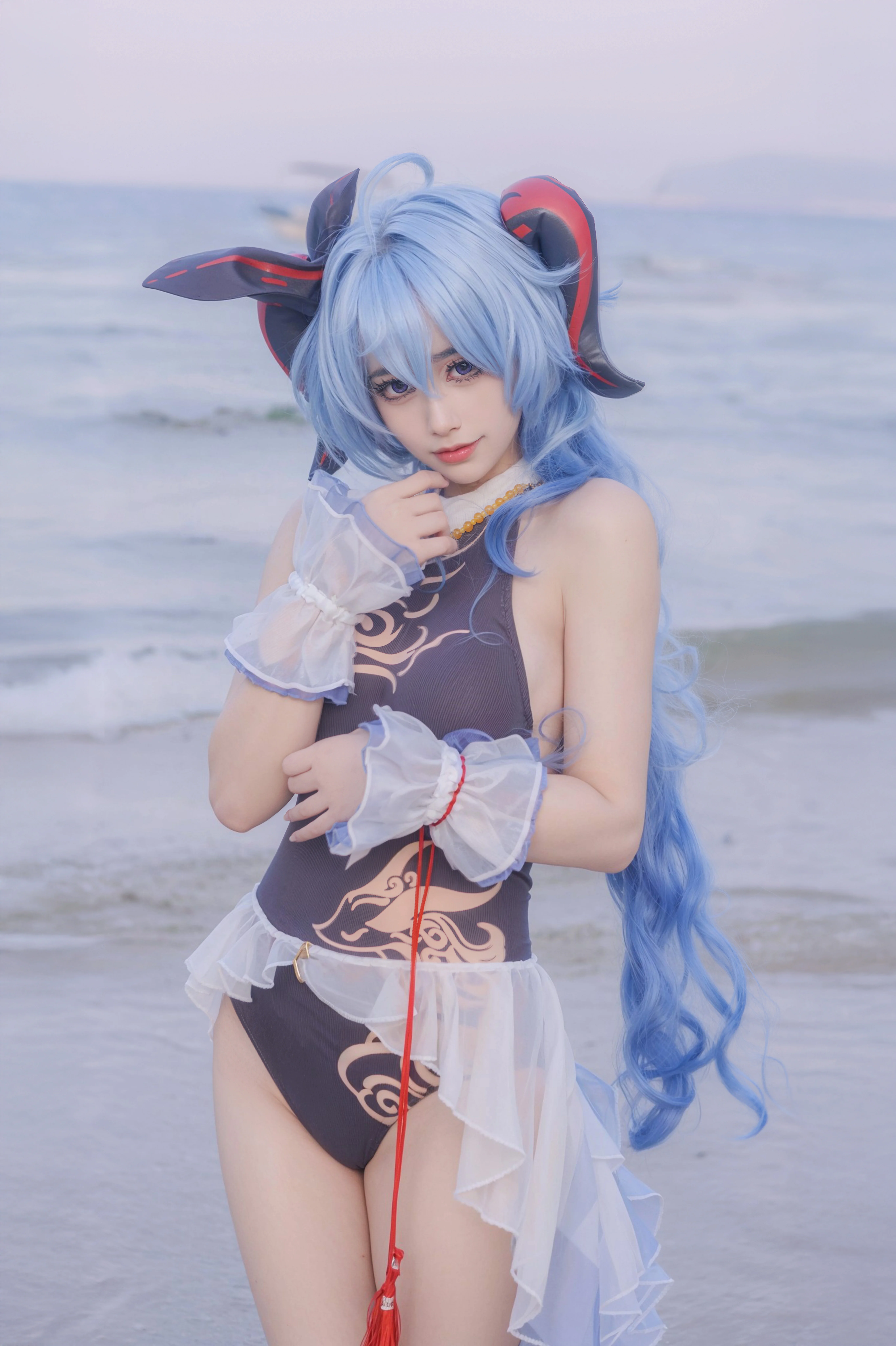 【甘雨cos】原神的海边假日，夏日泳装甘雨 - 第 4 张