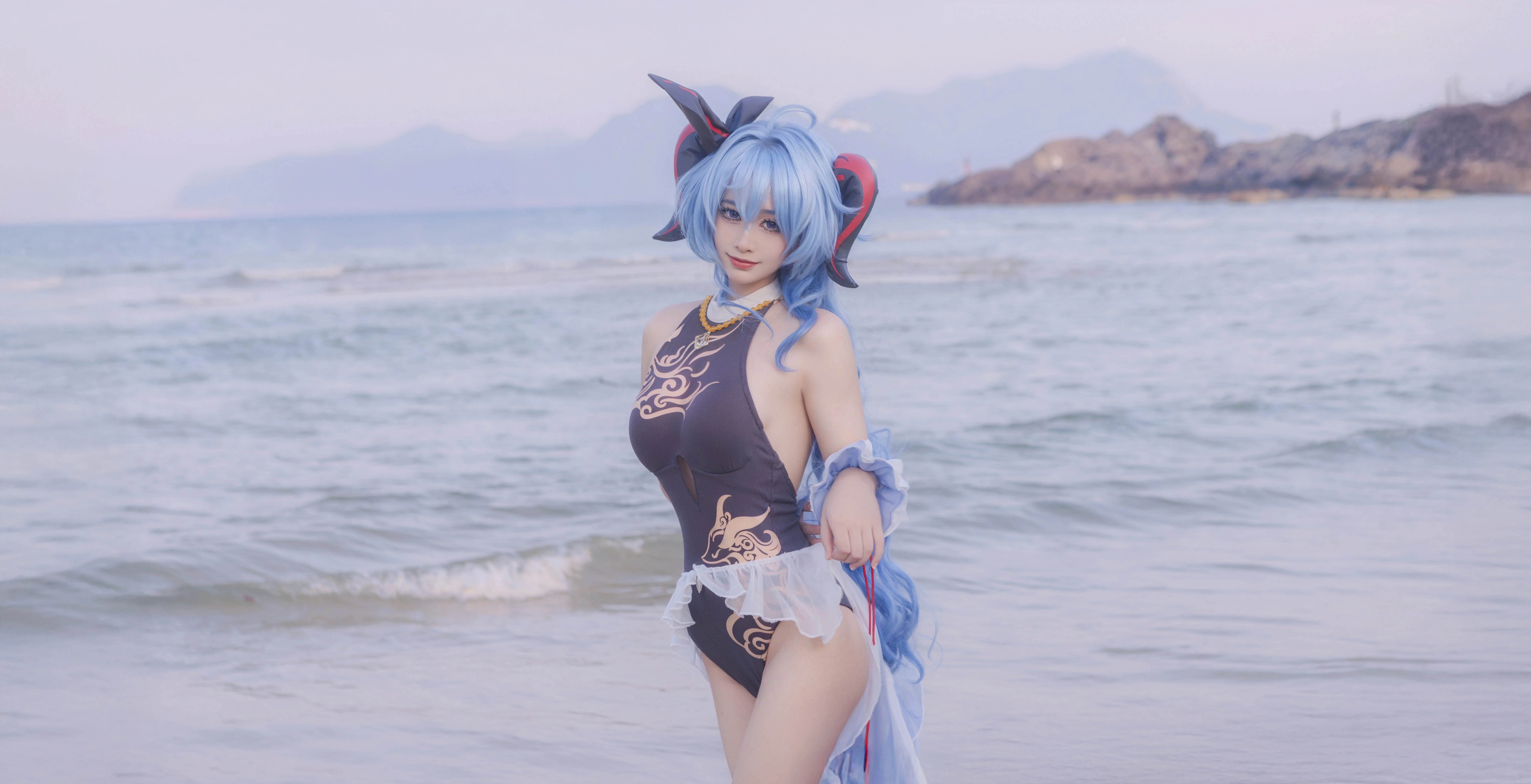 【甘雨cos】原神的海边假日，夏日泳装甘雨 - 第 5 张