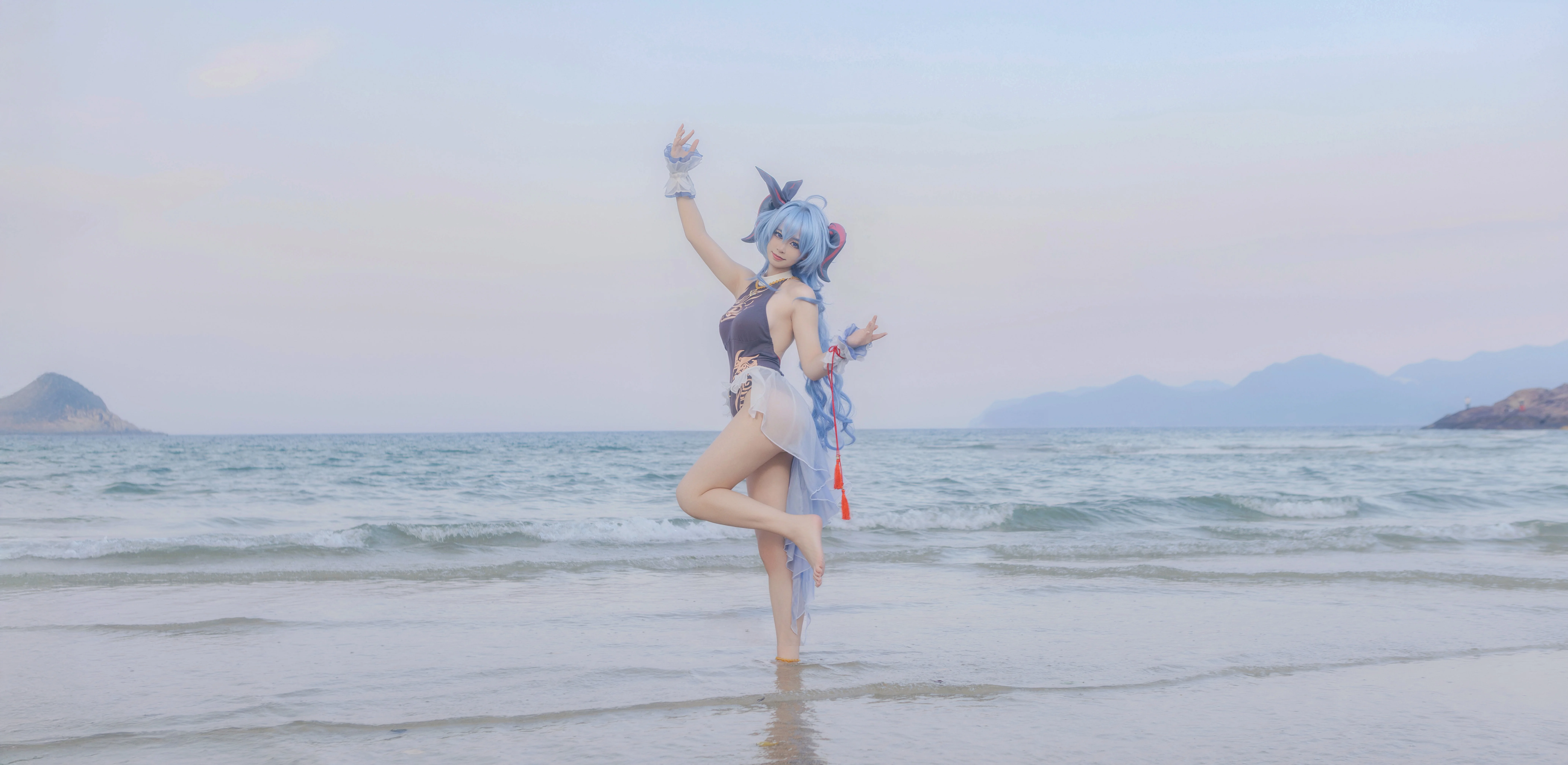 【甘雨cos】原神的海边假日，夏日泳装甘雨 - 第 8 张