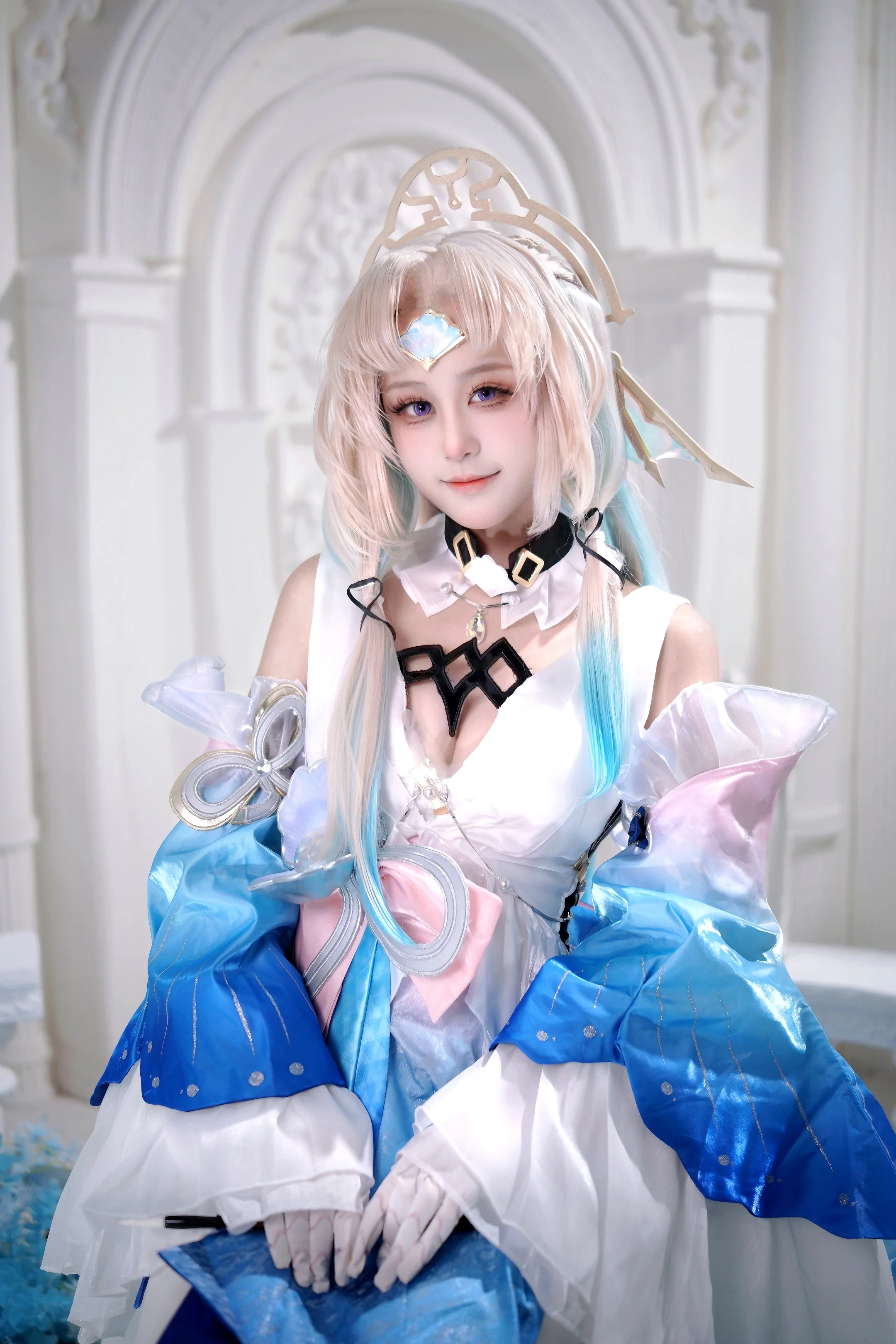 【真珠cos】崩坏星穹铁道里的清冷蓝白，这次试着拍了套库存 - 第 1 张