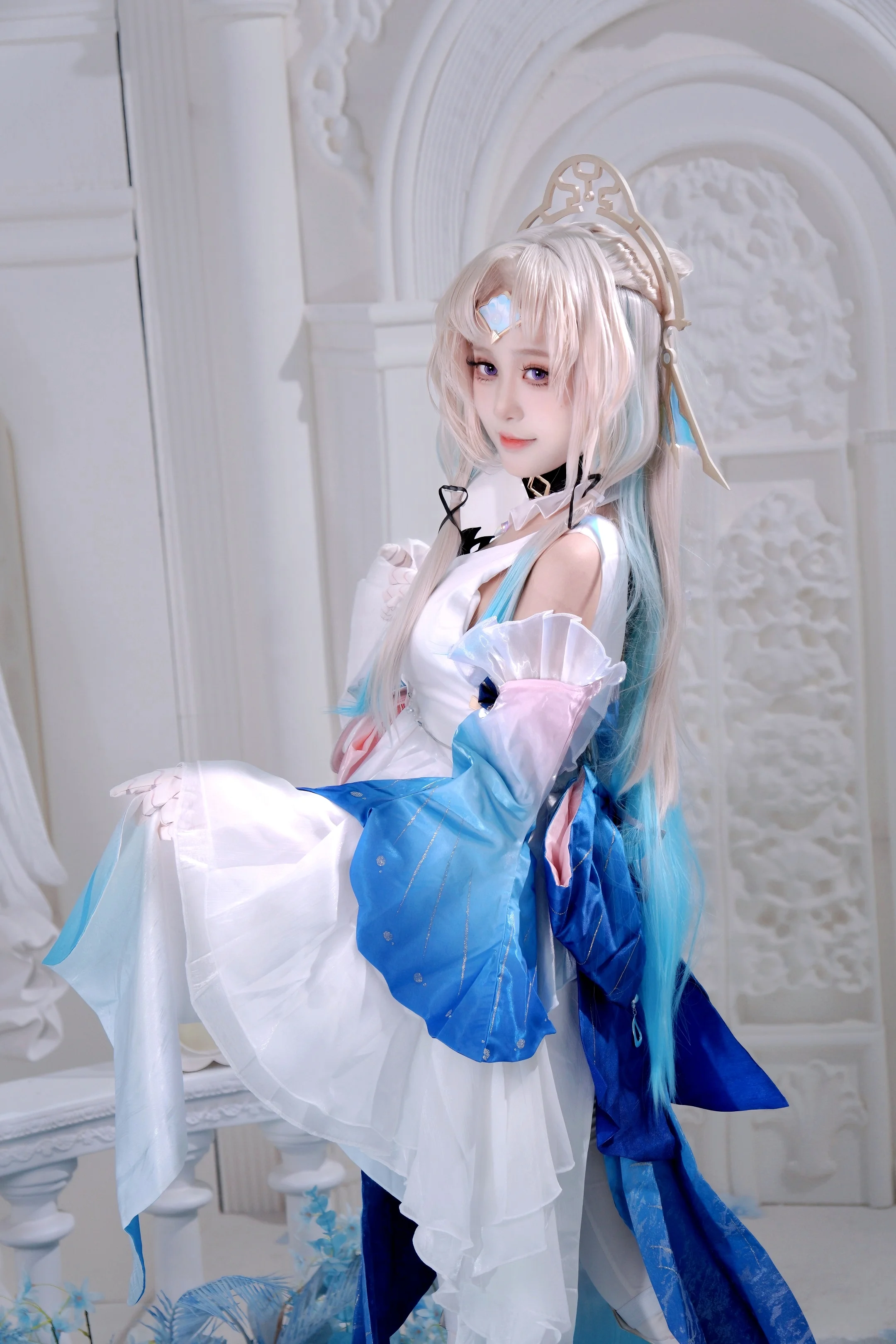 【真珠cos】崩坏星穹铁道里的清冷蓝白，这次试着拍了套库存 - 第 2 张