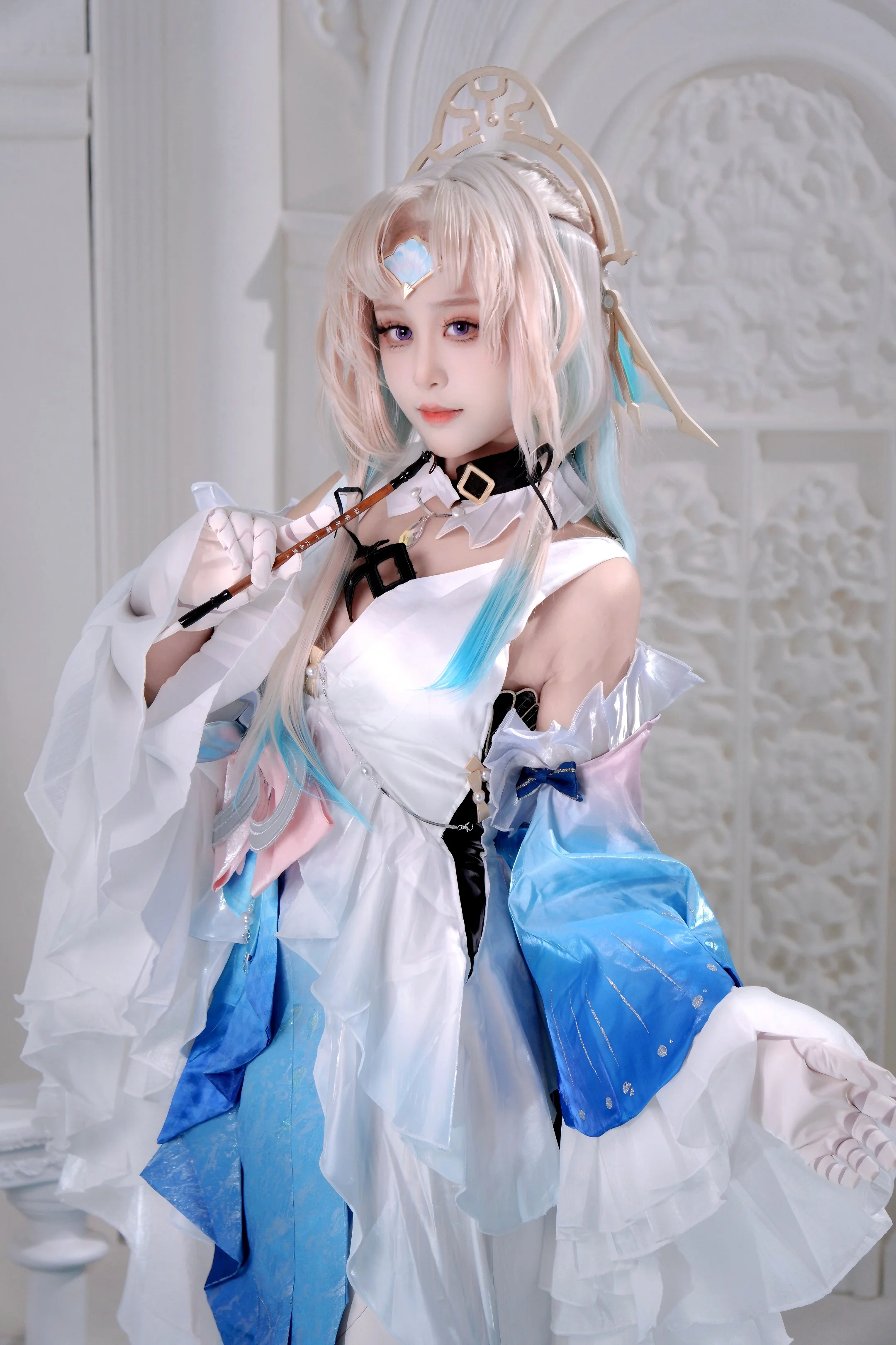 【真珠cos】崩坏星穹铁道里的清冷蓝白，这次试着拍了套库存 - 第 3 张