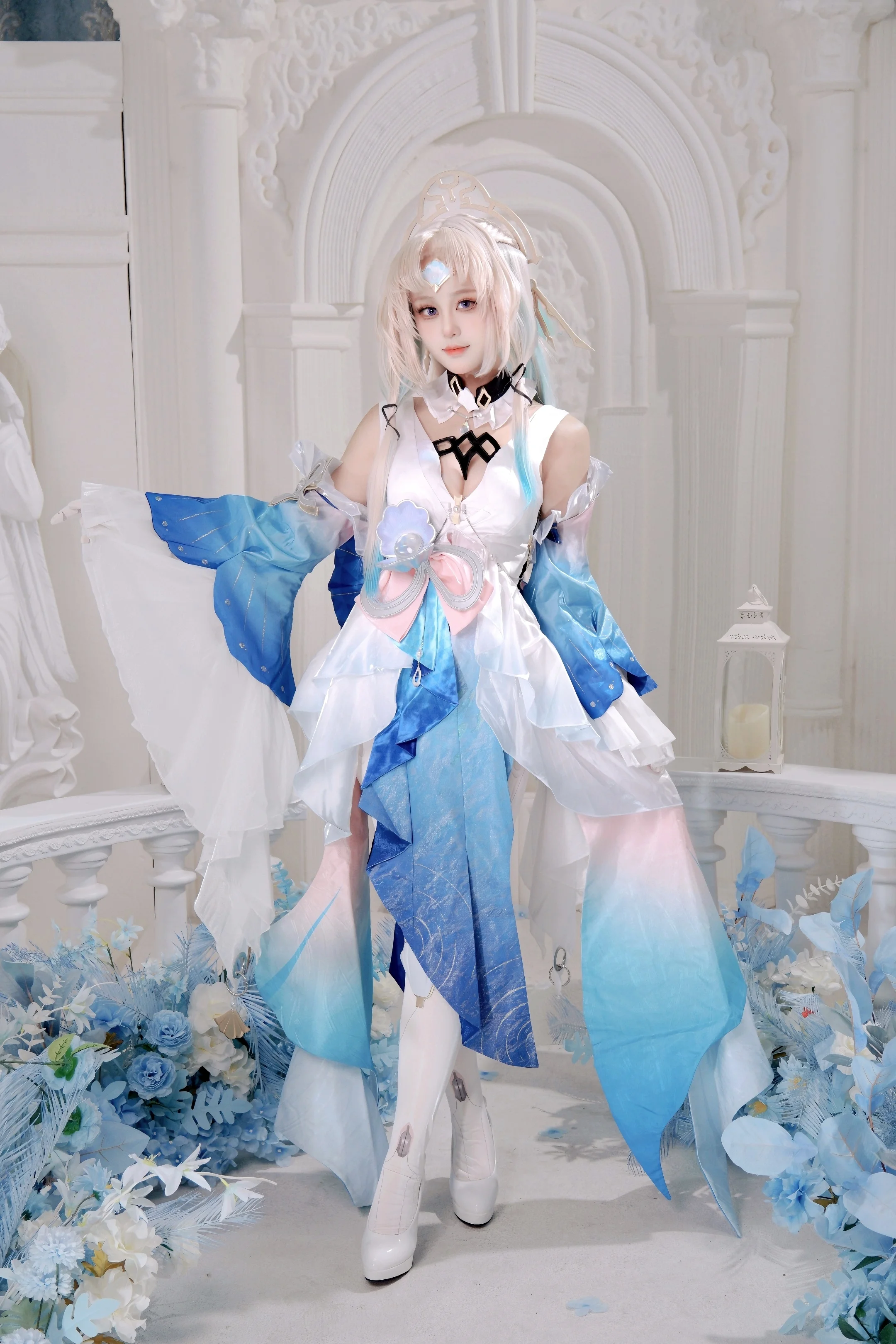 【真珠cos】崩坏星穹铁道里的清冷蓝白，这次试着拍了套库存 - 第 4 张