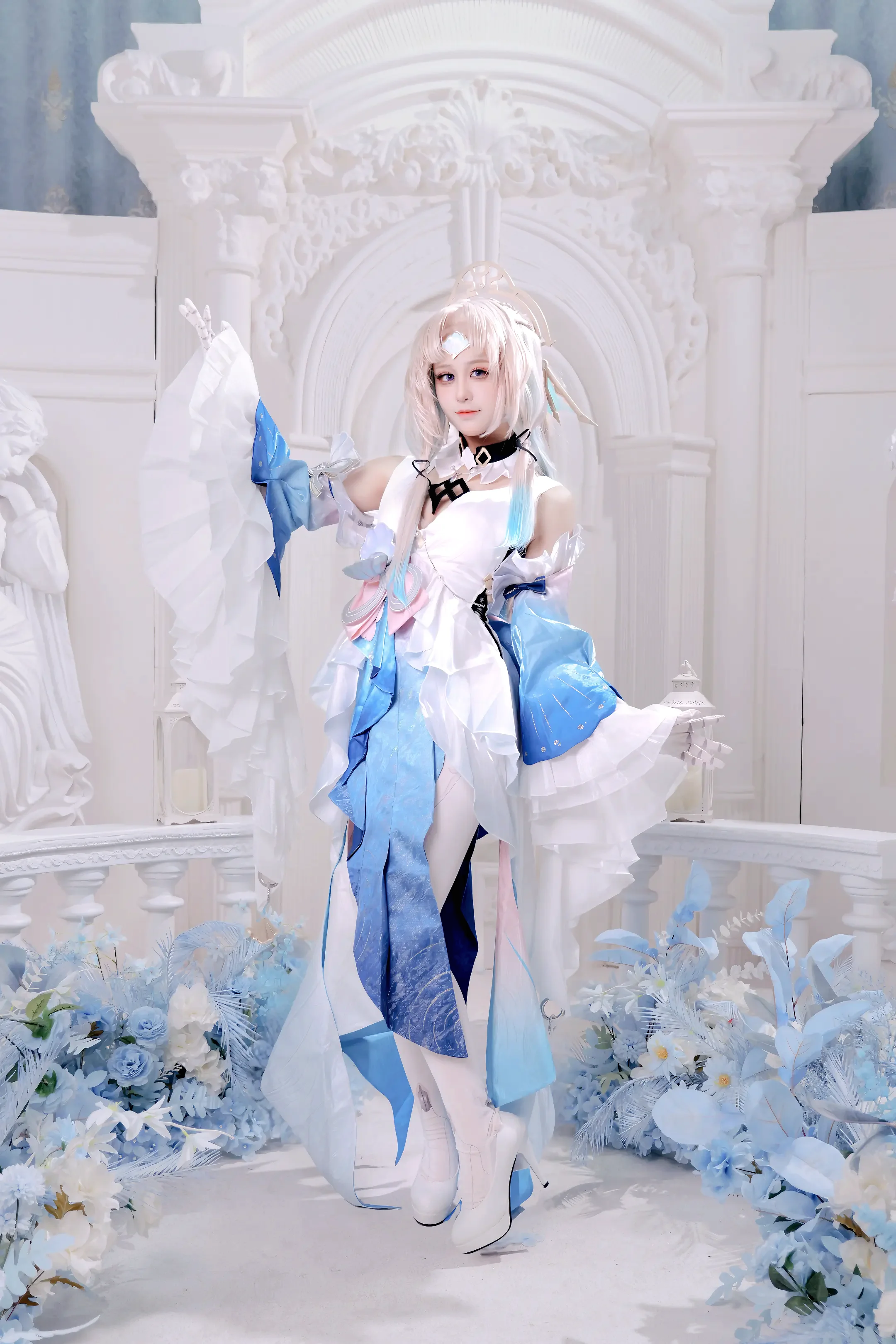 【真珠cos】崩坏星穹铁道里的清冷蓝白，这次试着拍了套库存 - 第 5 张