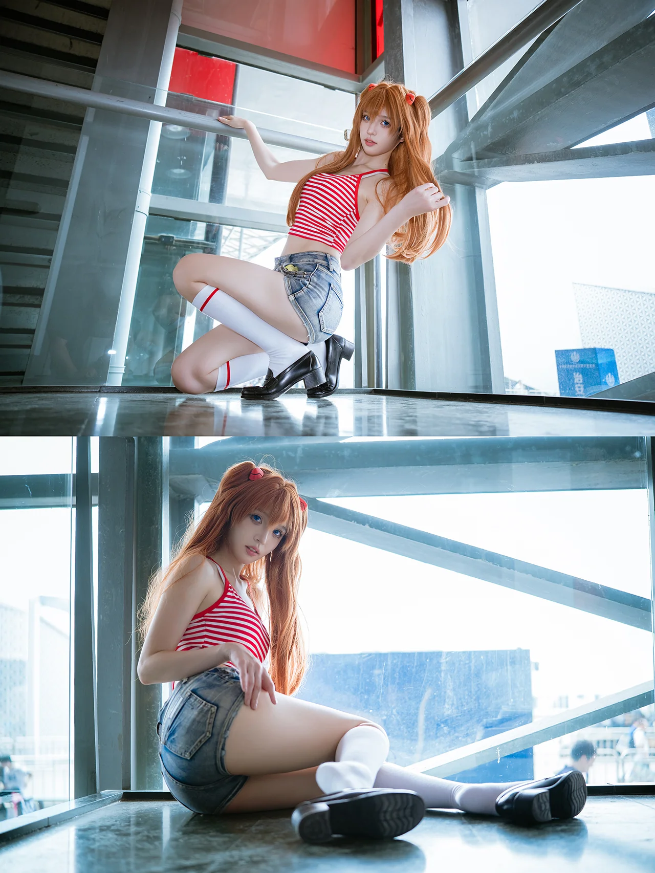 【明日香cos】EVA里的红白条纹，夏日漫展的汗水与快门 - 第 2 张