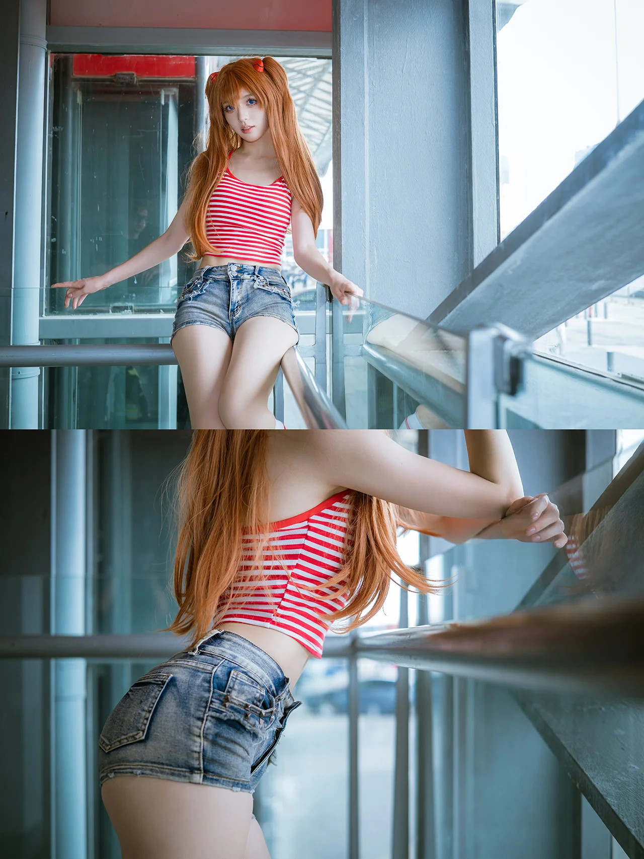 【明日香cos】EVA里的红白条纹，夏日漫展的汗水与快门 - 第 4 张