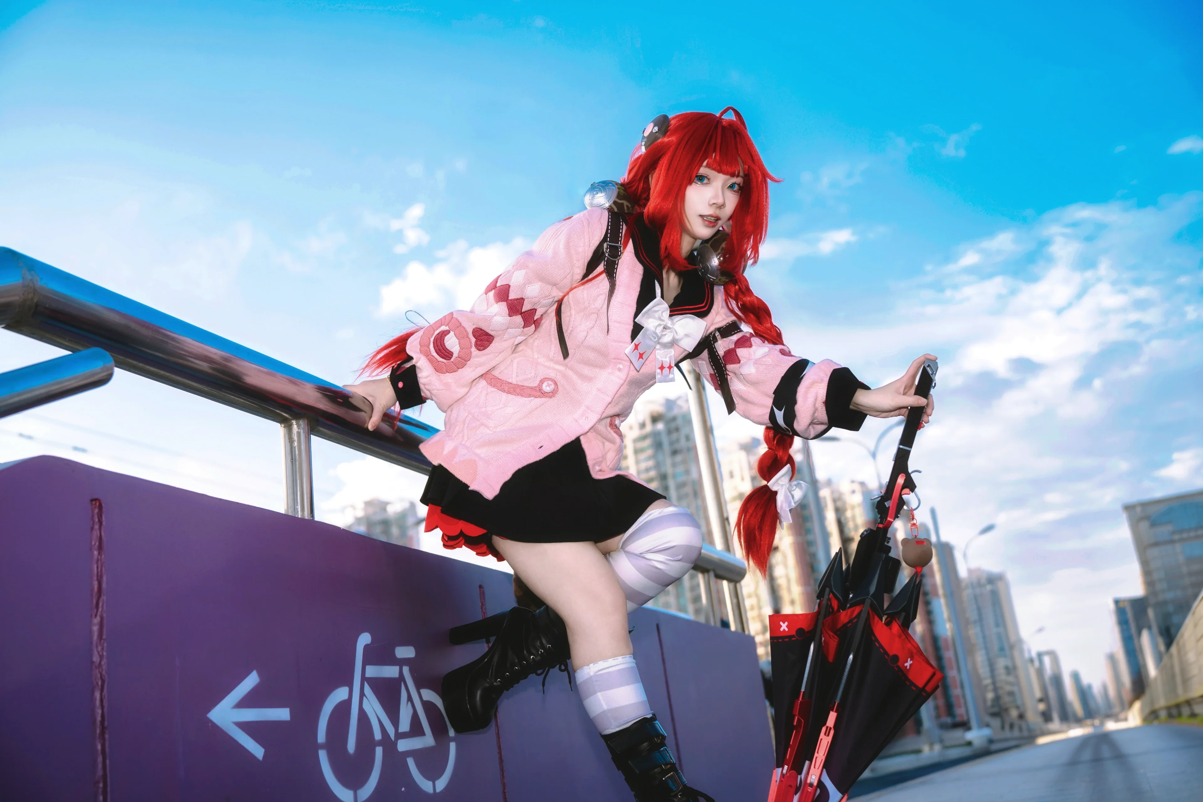 【浮波柚叶cos】绝区零的街头冒险，红发少女的日常 - 第 3 张