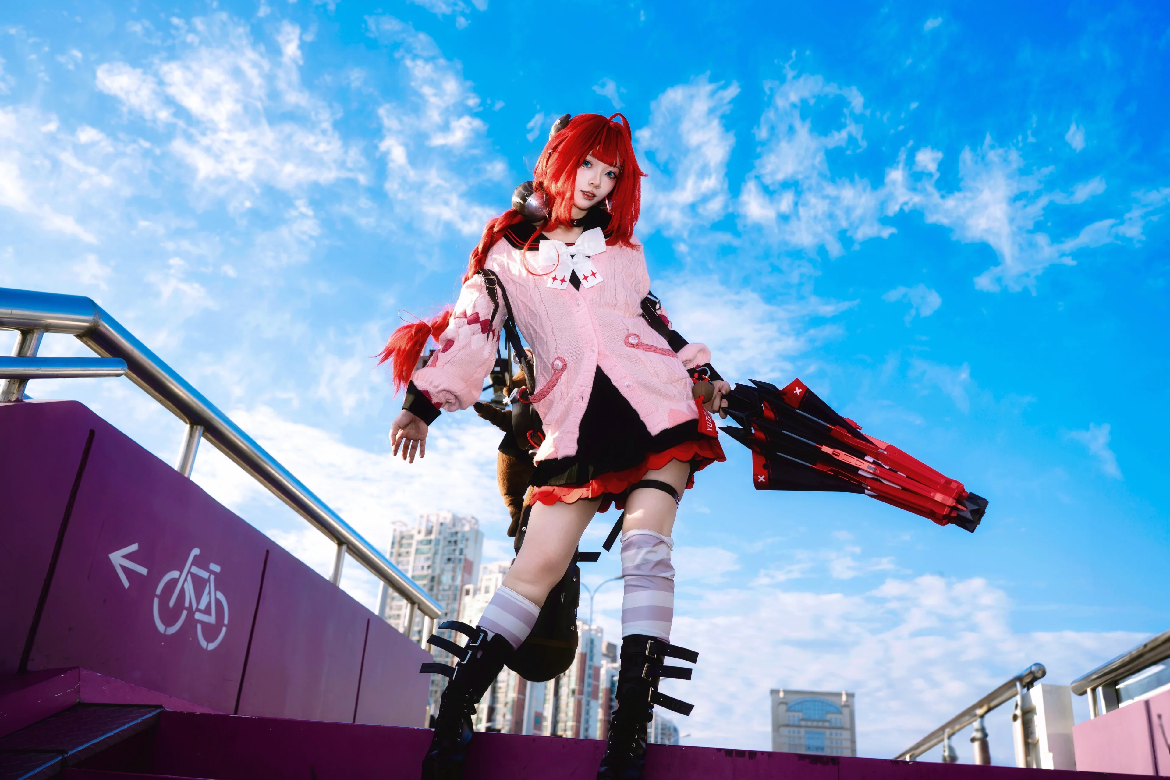 【浮波柚叶cos】绝区零的街头冒险，红发少女的日常 - 第 5 张