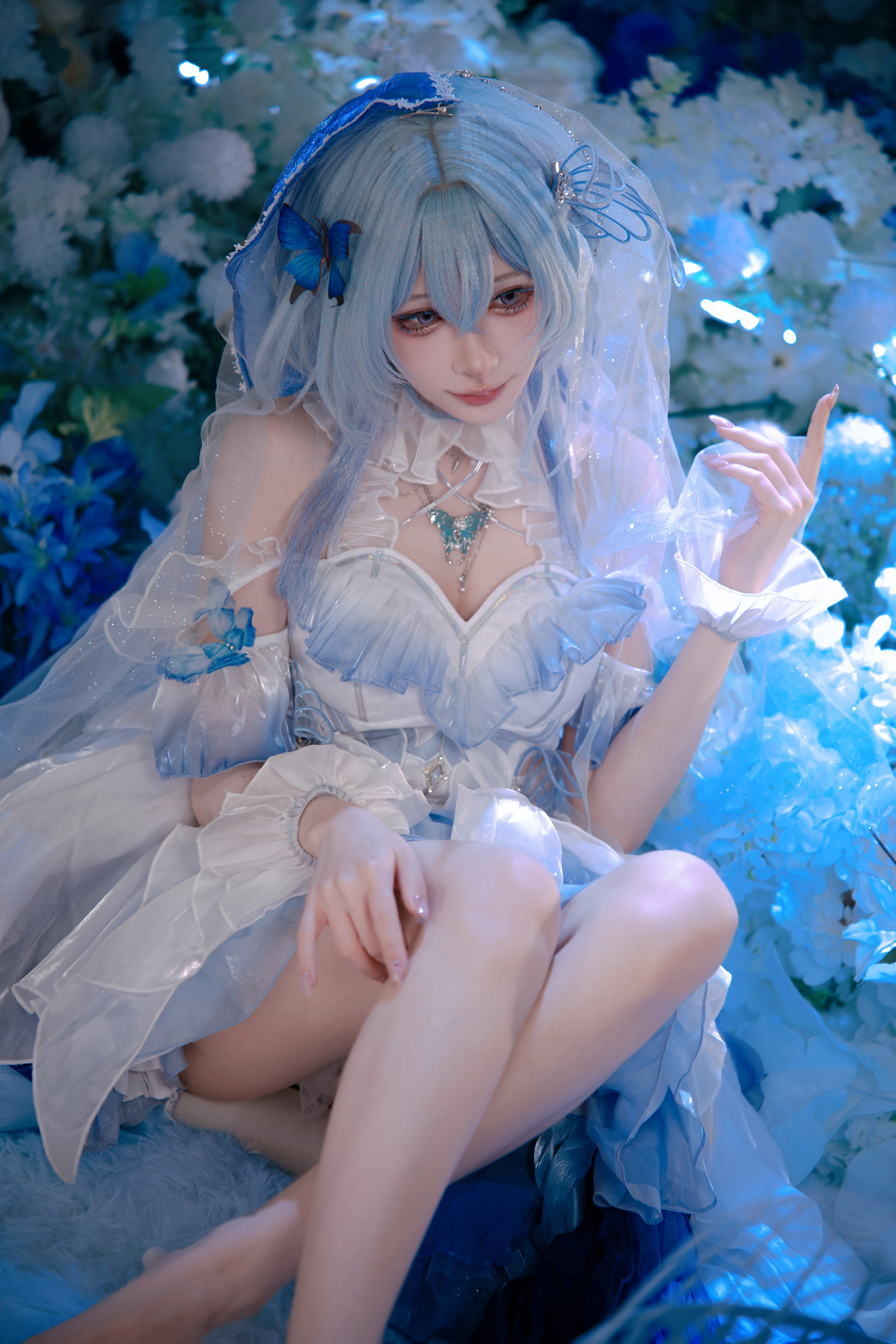 【守岸人cos】行至海岸尽头，鸣潮中的静谧蓝白梦境 - 第 1 张
