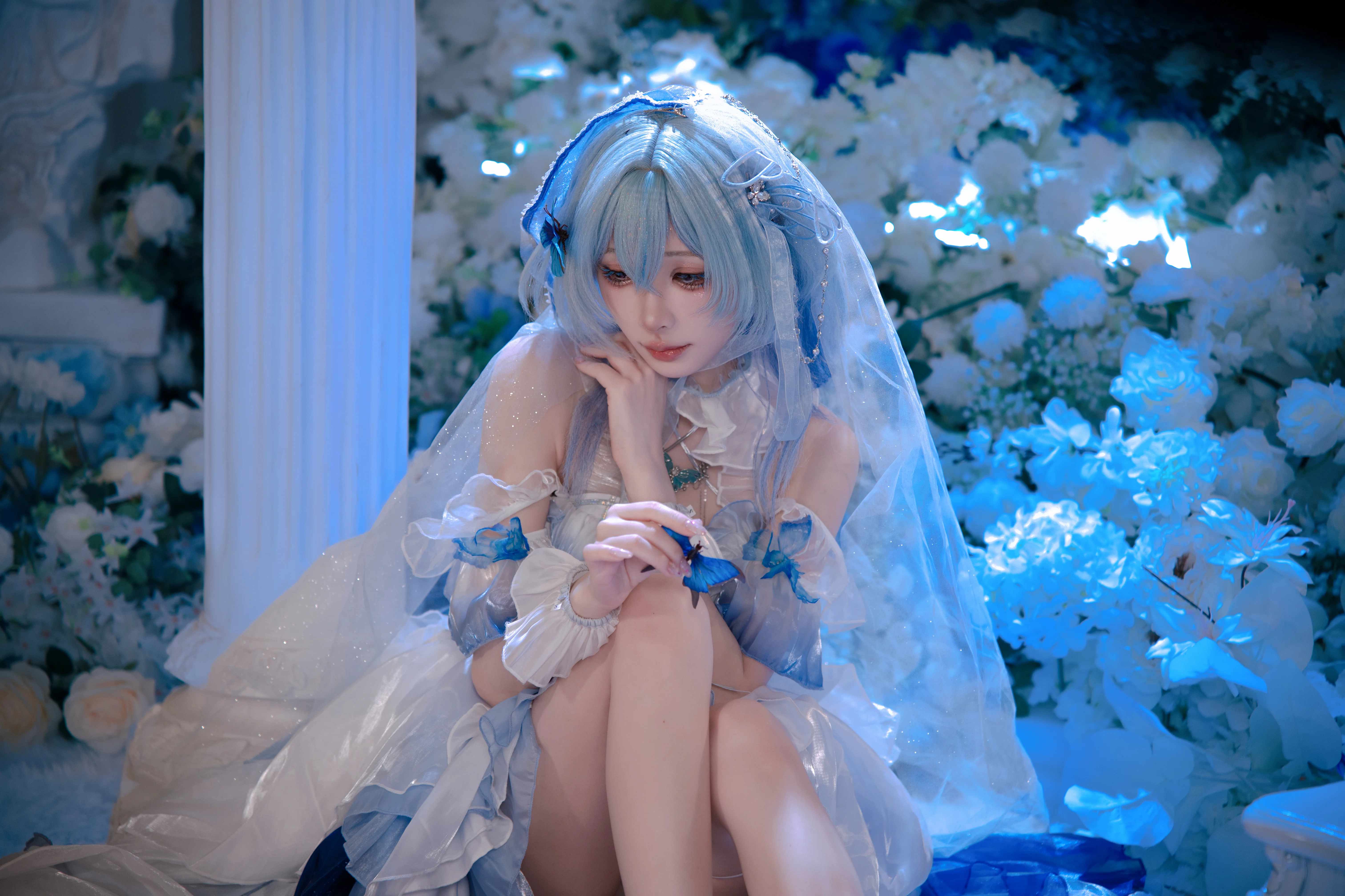 【守岸人cos】行至海岸尽头，鸣潮中的静谧蓝白梦境 - 第 2 张