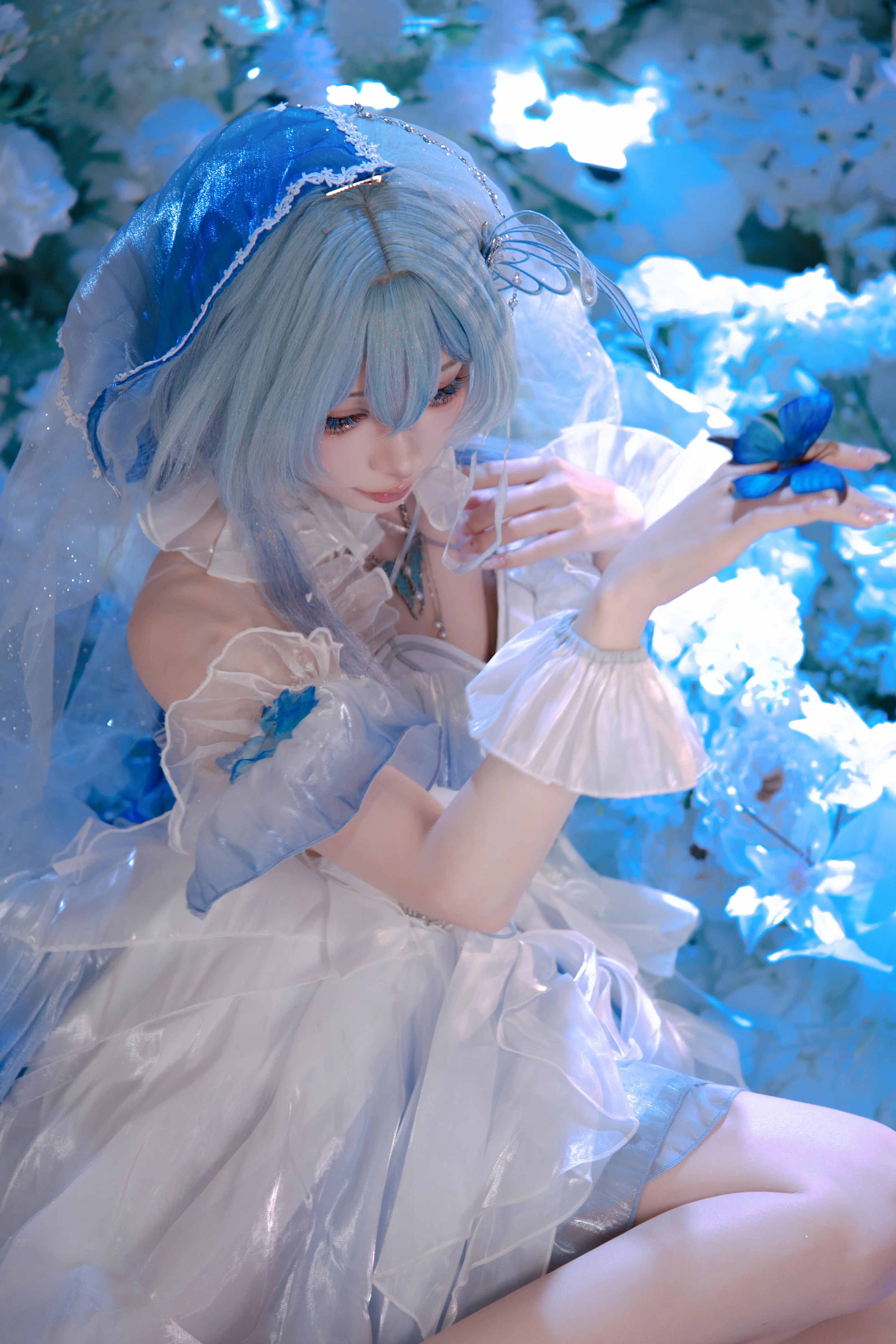 【守岸人cos】行至海岸尽头，鸣潮中的静谧蓝白梦境 - 第 4 张
