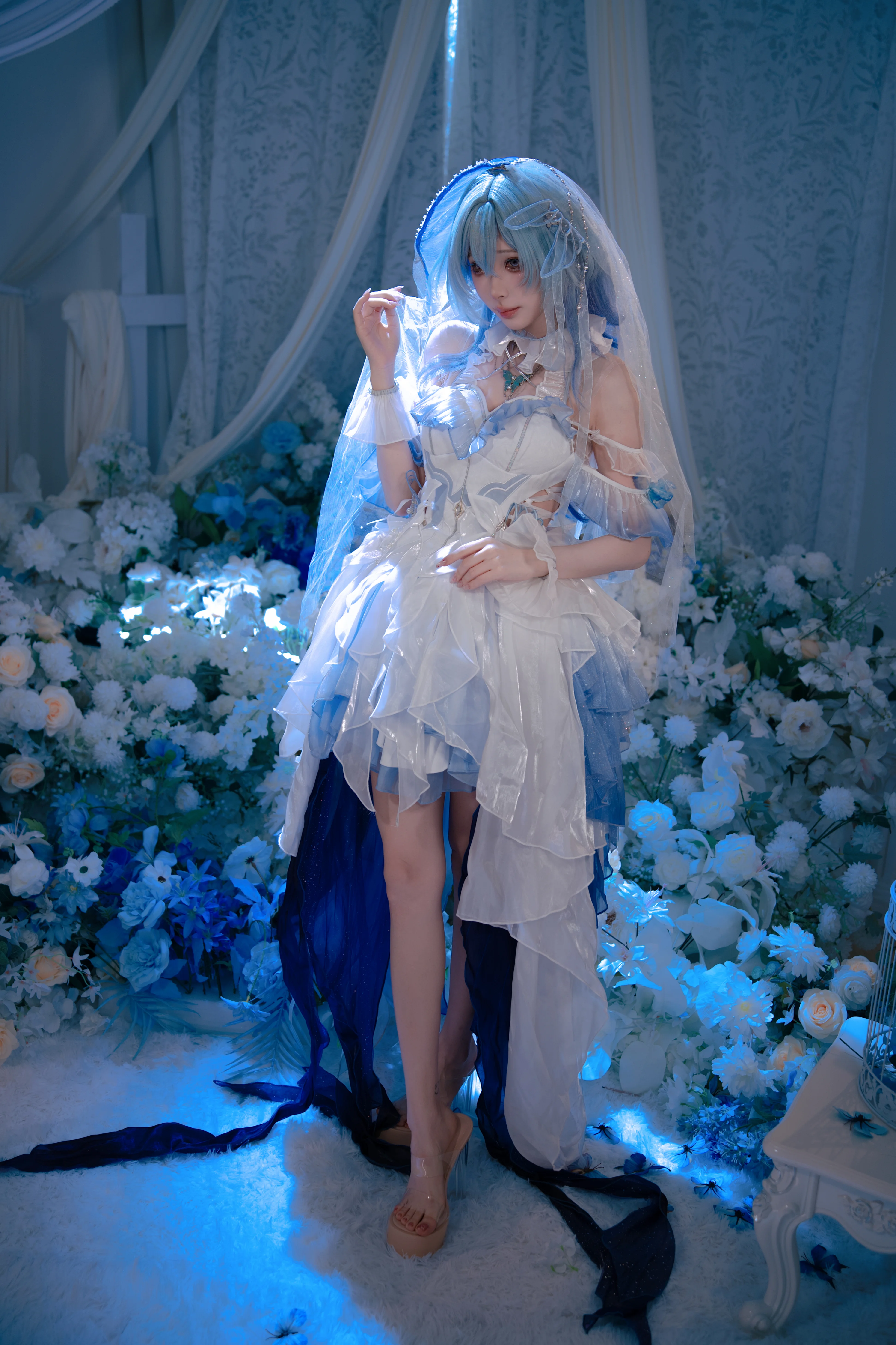 【守岸人cos】行至海岸尽头，鸣潮中的静谧蓝白梦境 - 第 5 张
