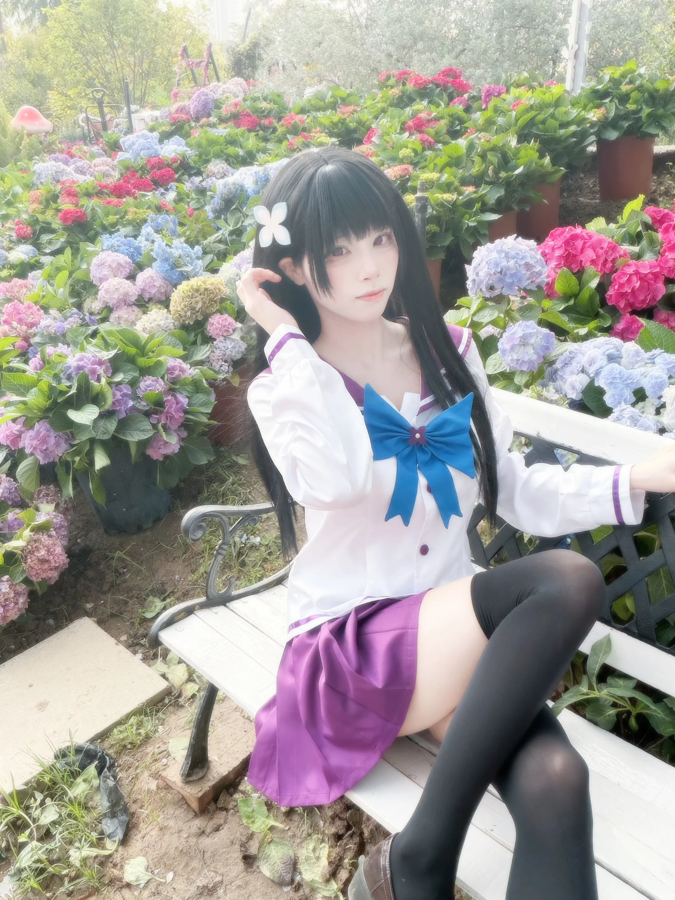 [Sankarea: Undying Love cosplay] Purple Sailor Collar and the Hydrangea Sea - Image 2