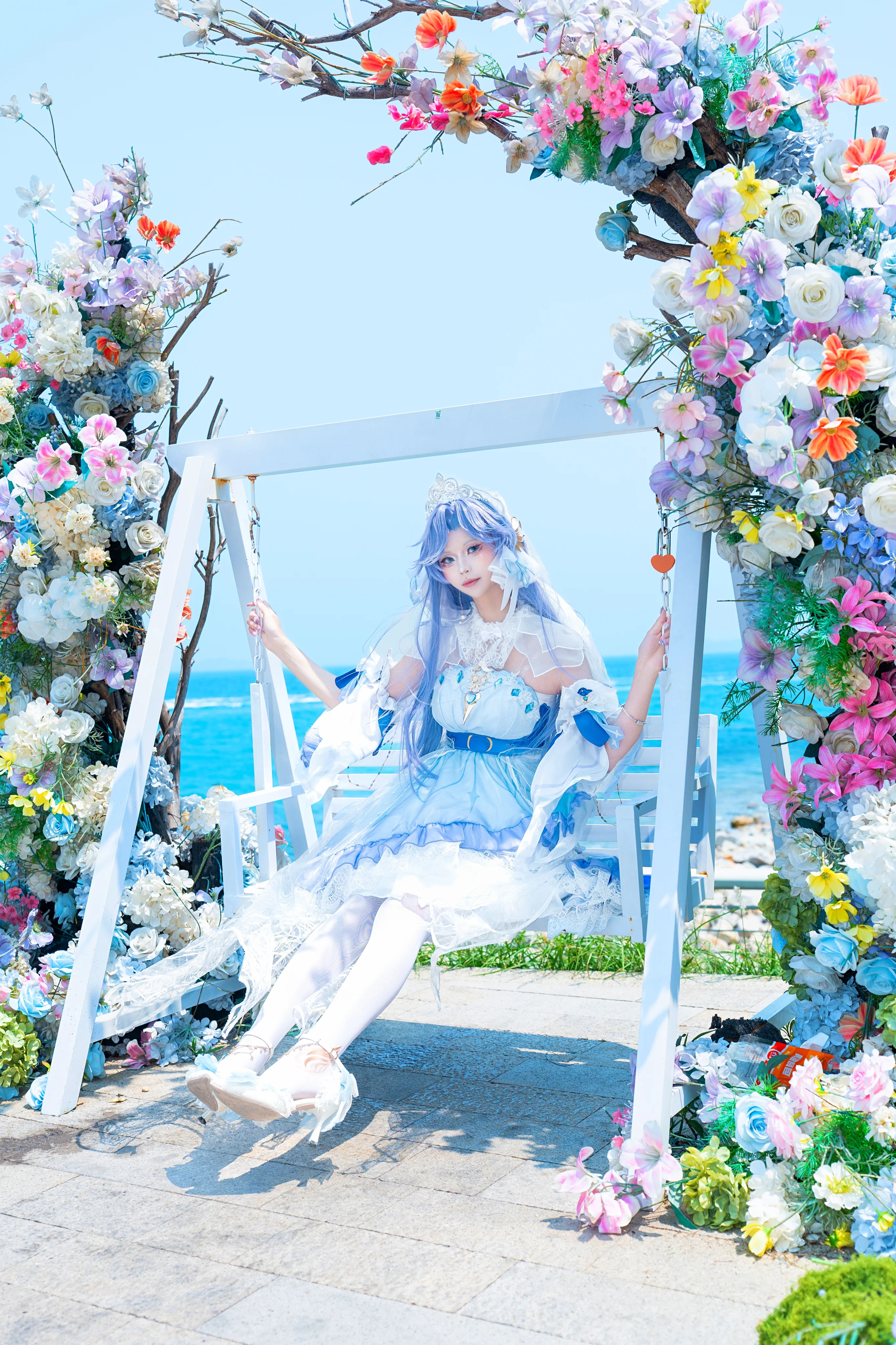 【大乔cos】王者荣耀花嫁，在海边与浪花共舞 - 第 1 张