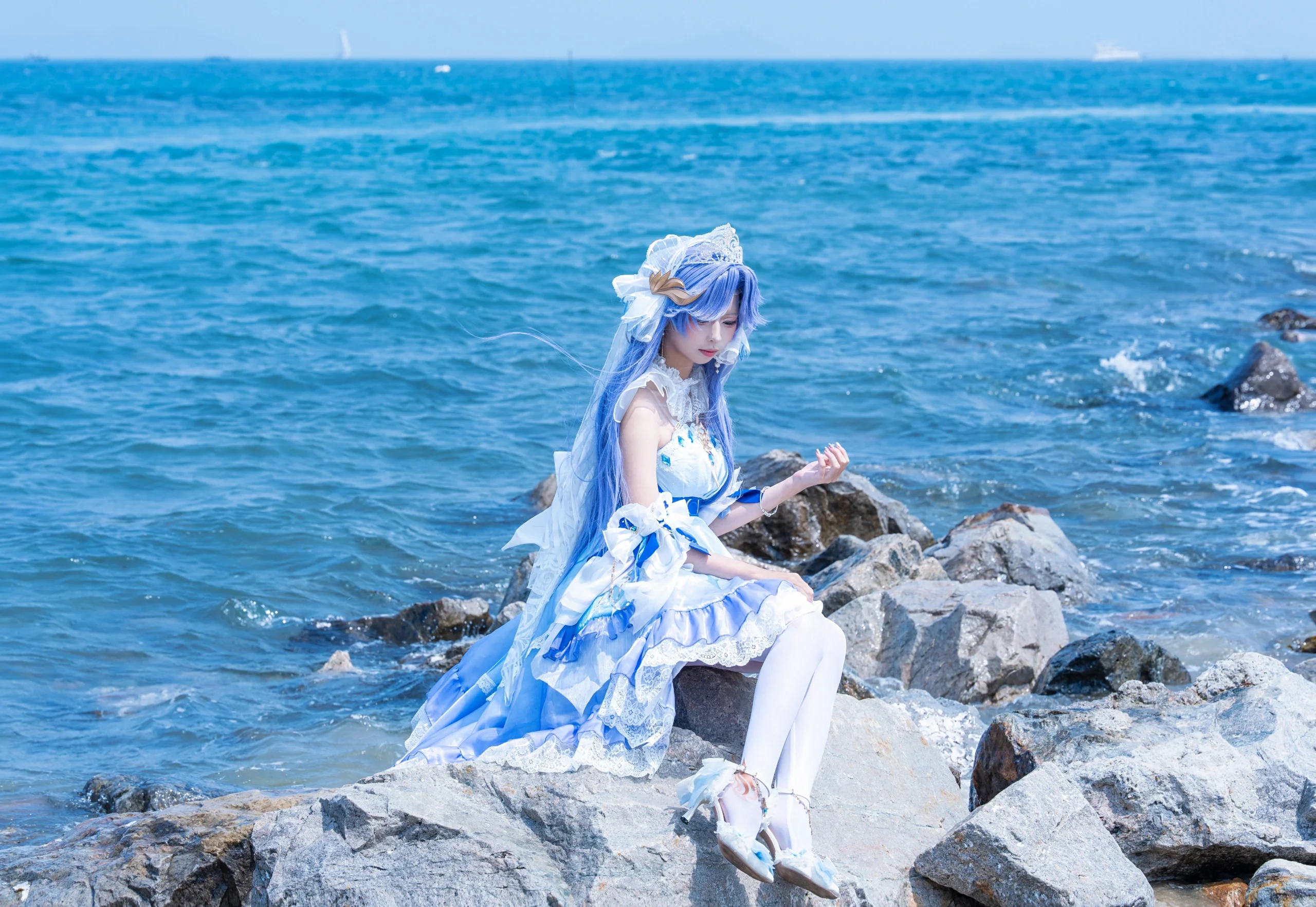 【大乔cos】王者荣耀花嫁，在海边与浪花共舞 - 第 4 张