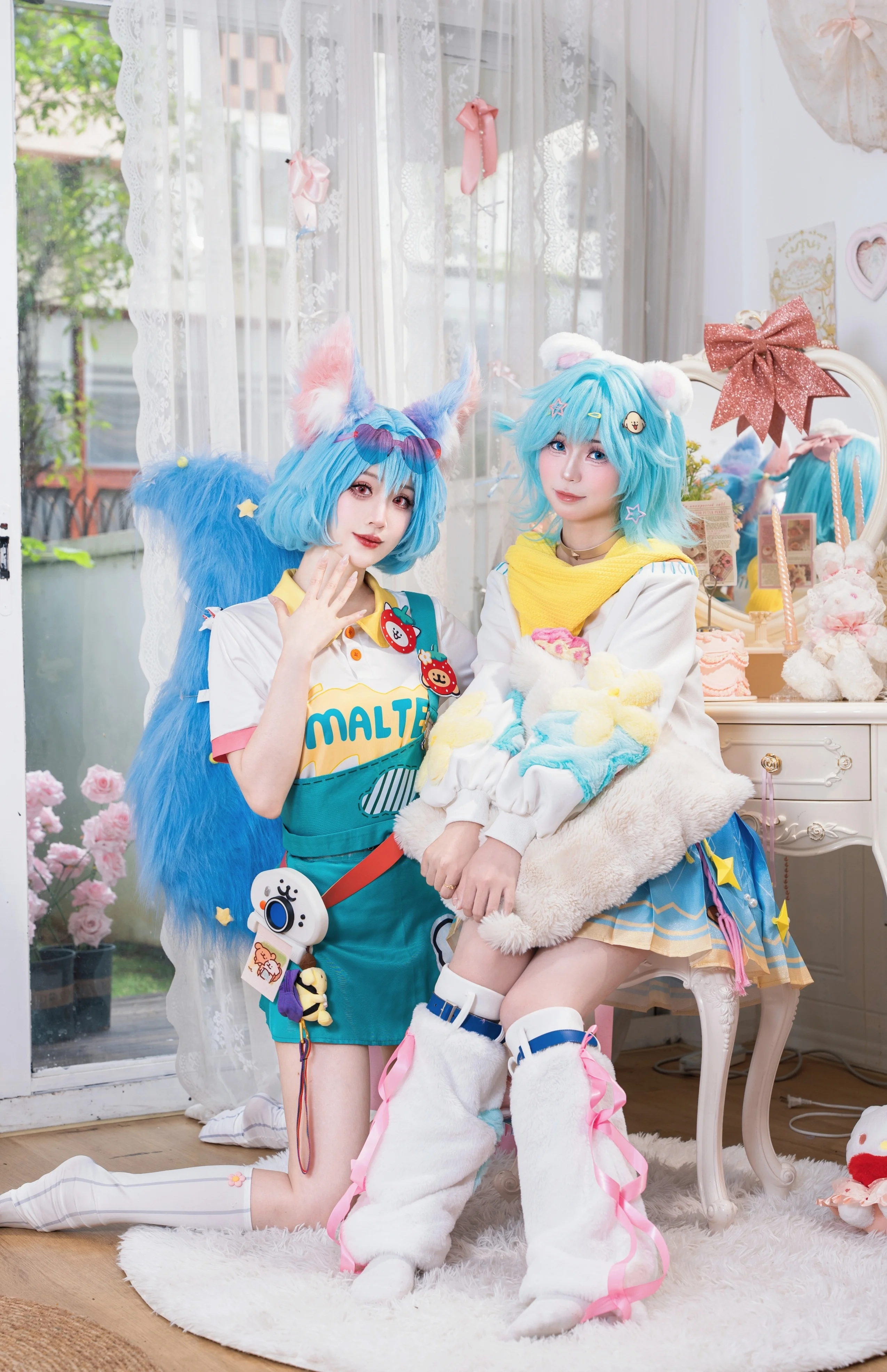 【小喬コスプレ】オナー・オブ・キングス×Doodle Dogコラボシリーズ、妲己との癒やしの二人コスプレ - 2 枚目