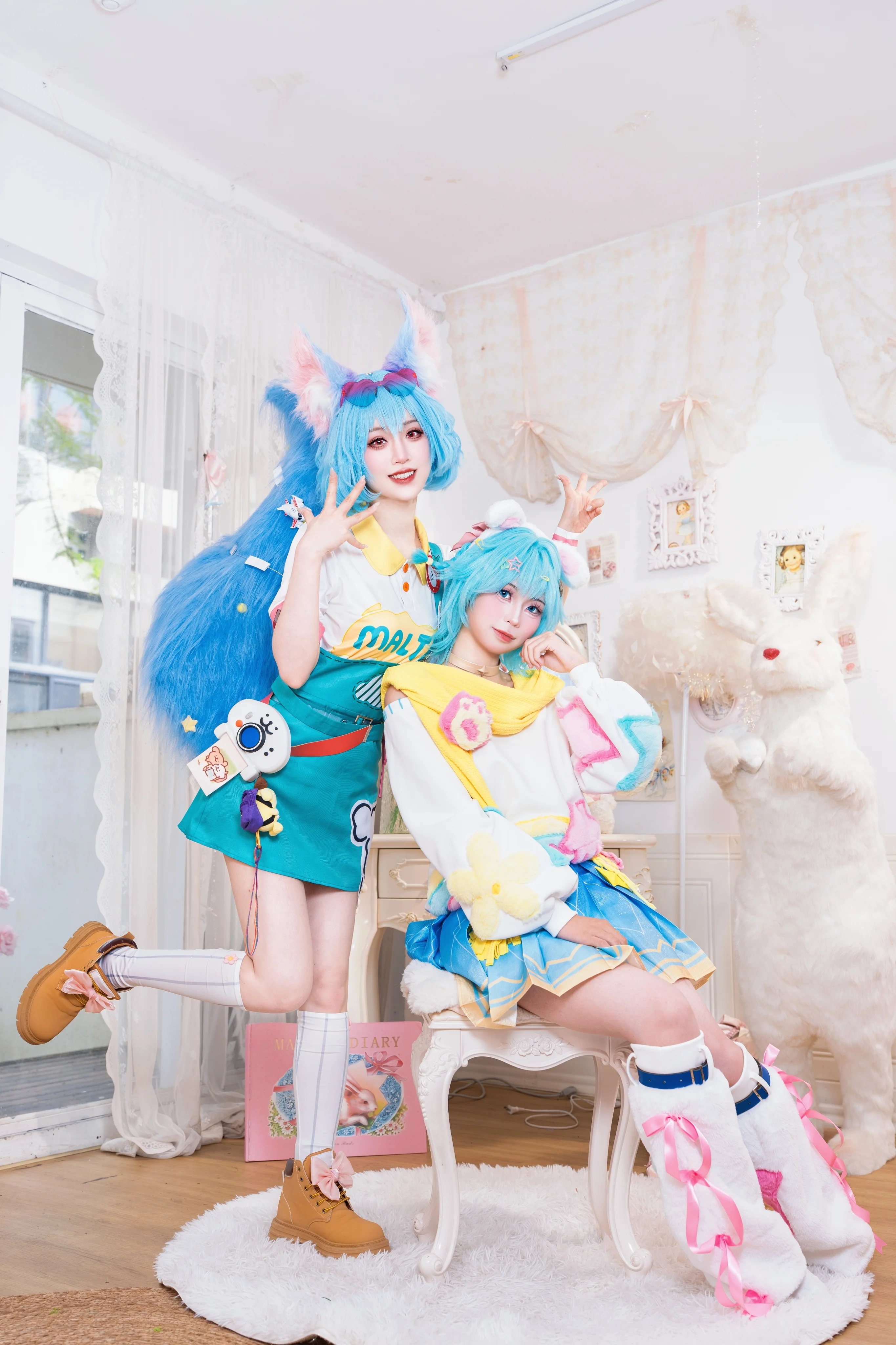 【小喬コスプレ】オナー・オブ・キングス×Doodle Dogコラボシリーズ、妲己との癒やしの二人コスプレ - 4 枚目