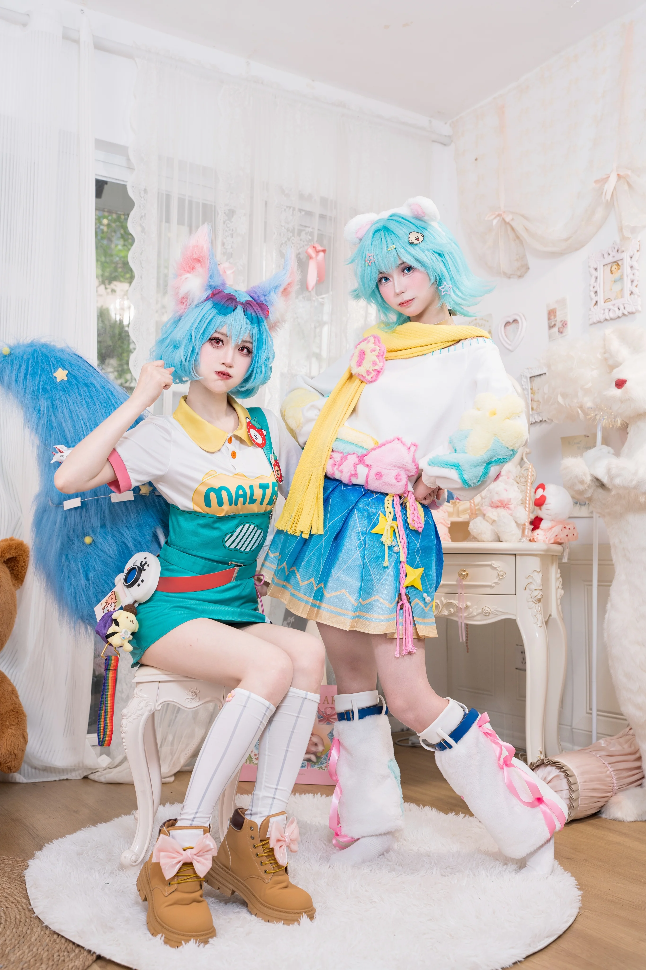 【小喬コスプレ】オナー・オブ・キングス×Doodle Dogコラボシリーズ、妲己との癒やしの二人コスプレ - 5 枚目