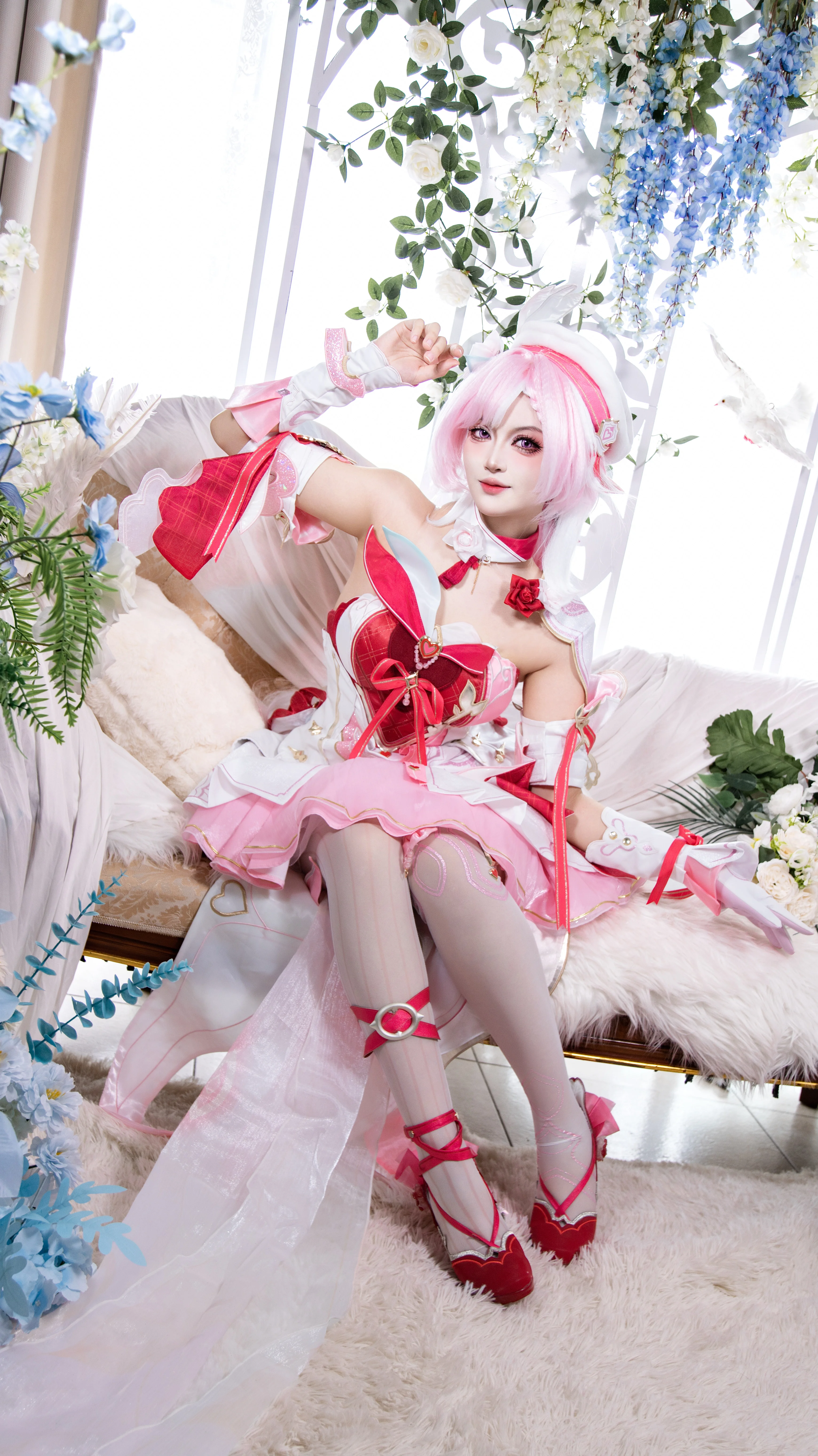 【爱莉希雅cos】爱愿妖精，崩坏3的粉色浪漫 - 第 1 张
