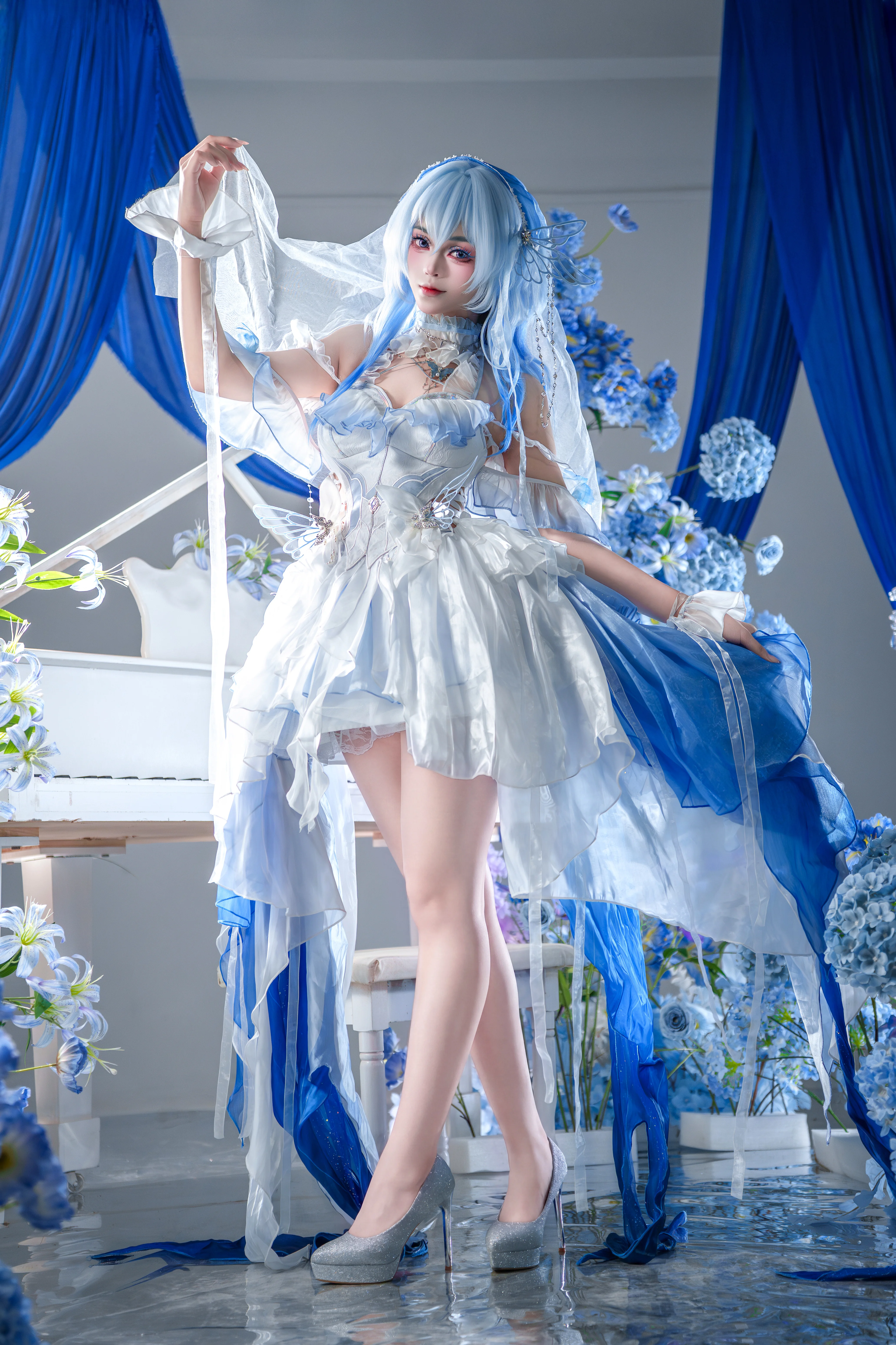[The Shorekeeper cosplay] The Shorekeeper's Bridal Gown, A Blue Sonata in Wuthering Waves