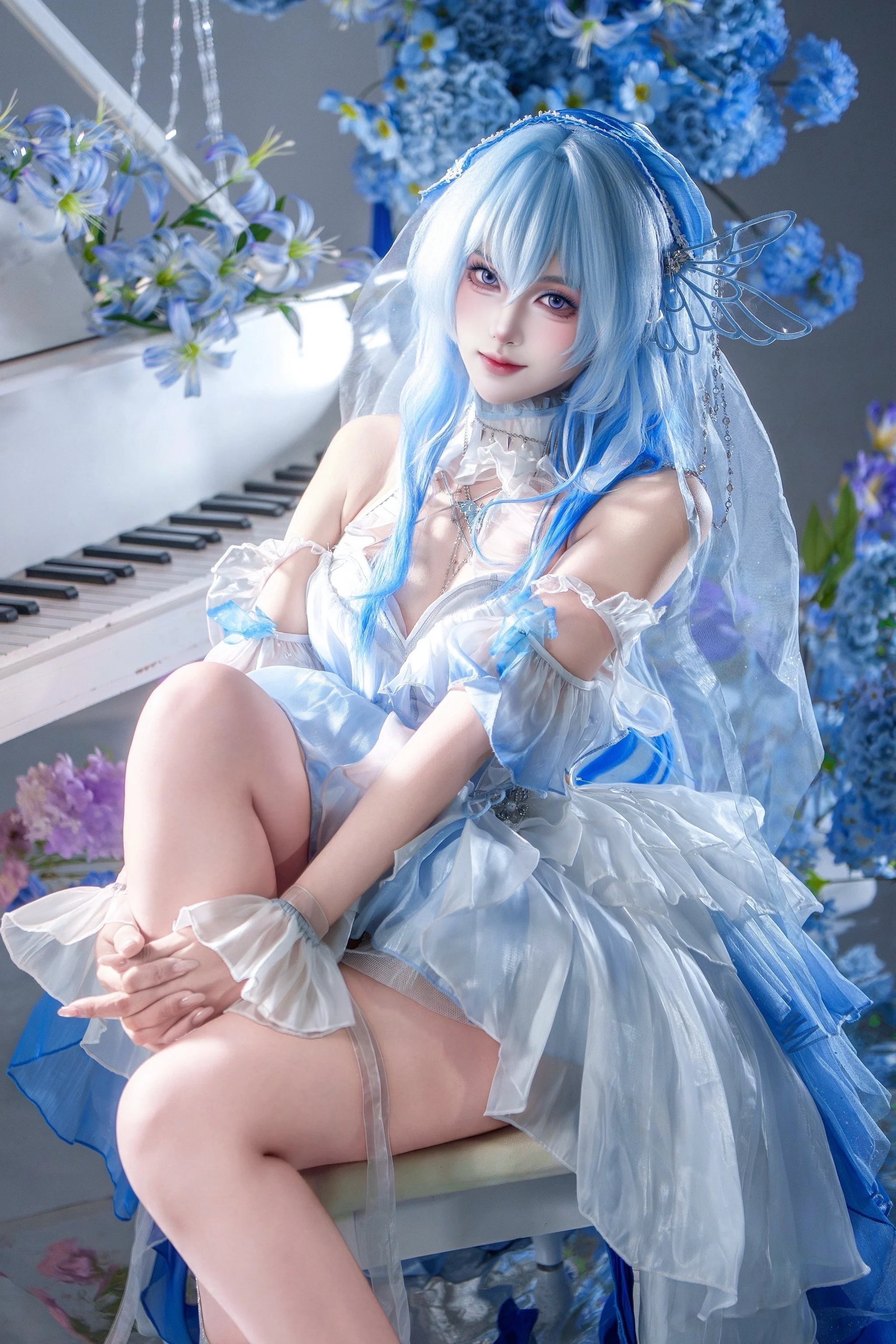 [The Shorekeeper cosplay] The Shorekeeper's Bridal Gown, A Blue Sonata in Wuthering Waves - Image 3