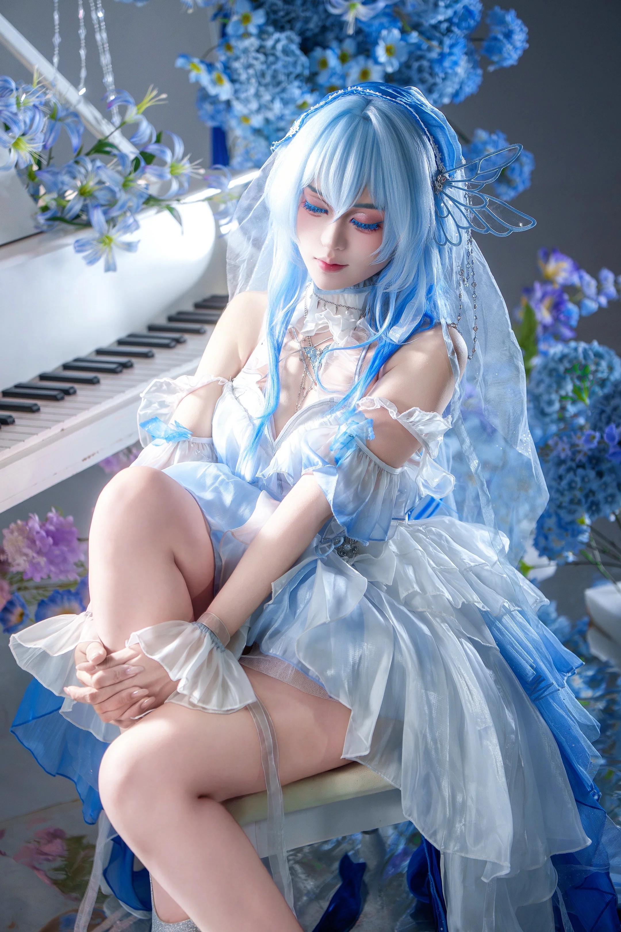 [The Shorekeeper cosplay] The Shorekeeper's Bridal Gown, A Blue Sonata in Wuthering Waves - Image 4