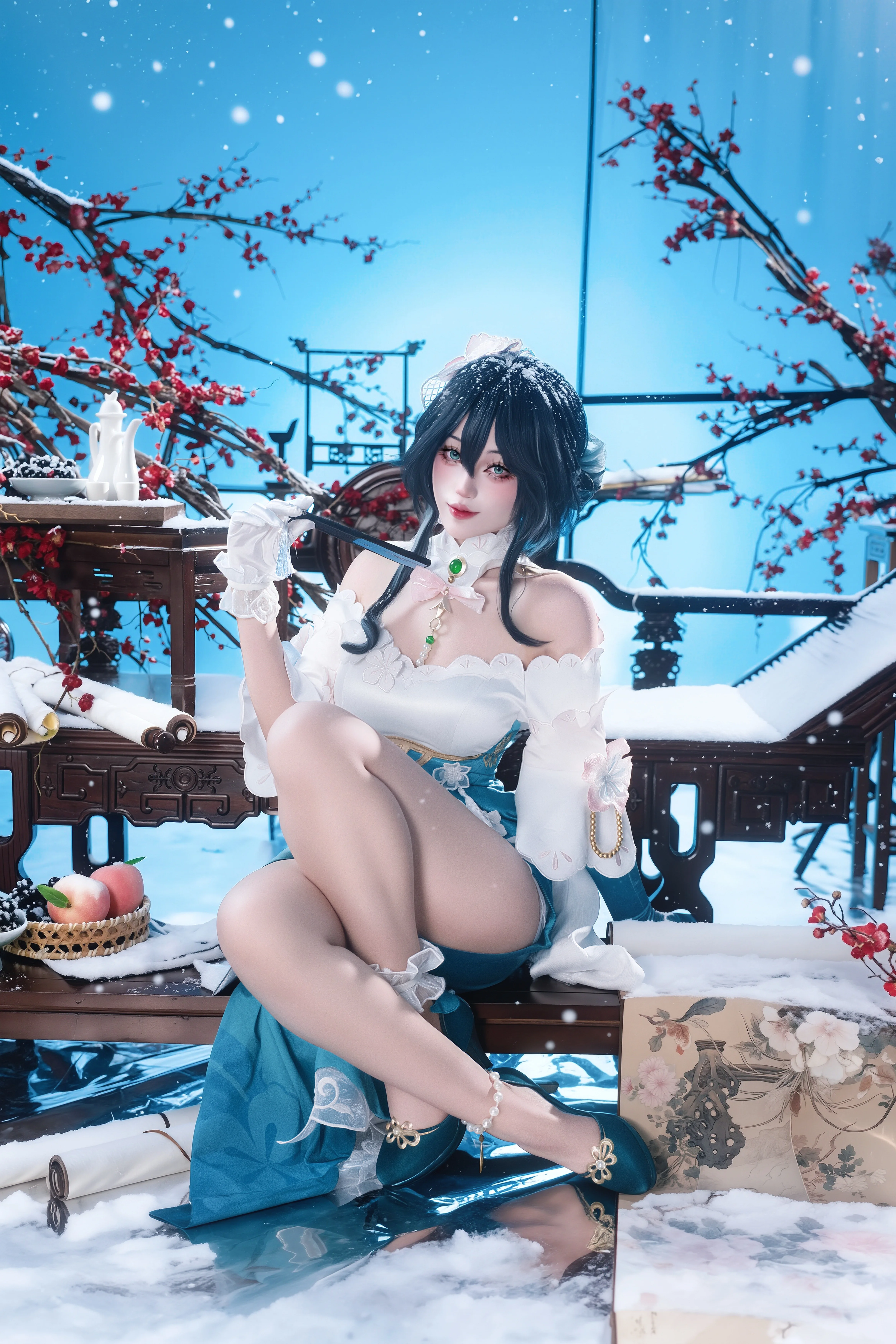 [Ruan Mei cosplay] Honkai: Star Rail — Writing on Plum Stationery in the Snow