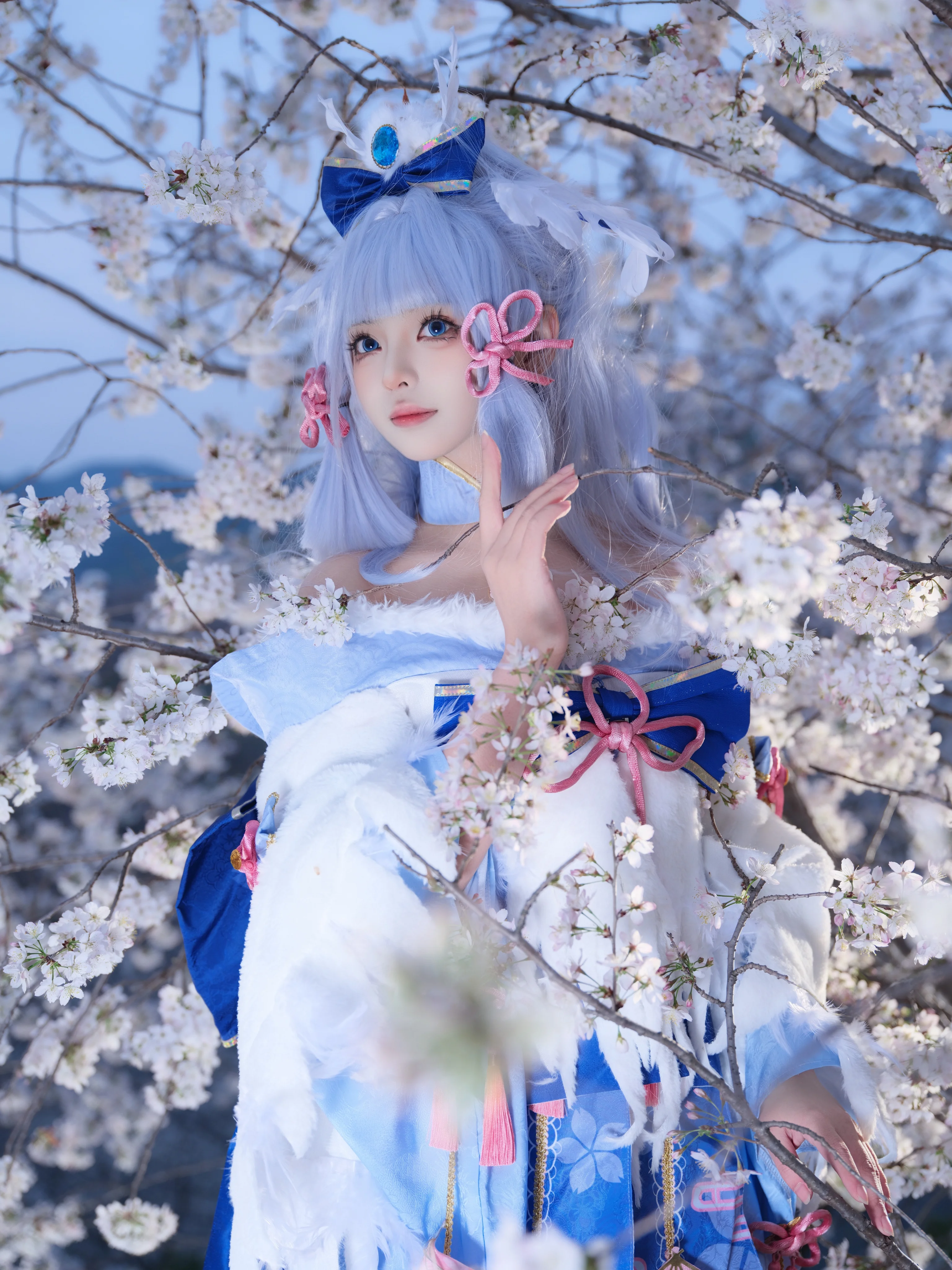 【神里绫华cos】樱花树下的白鹭公主 - 第 1 张