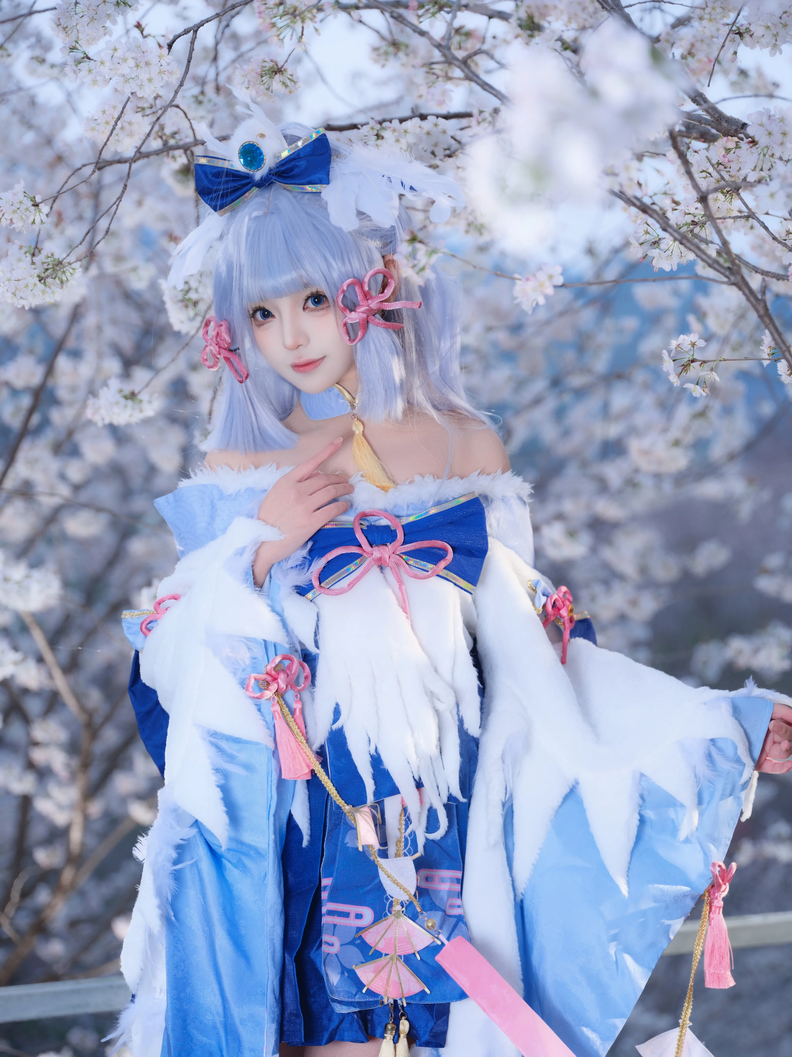 【神里绫华cos】樱花树下的白鹭公主 - 第 3 张