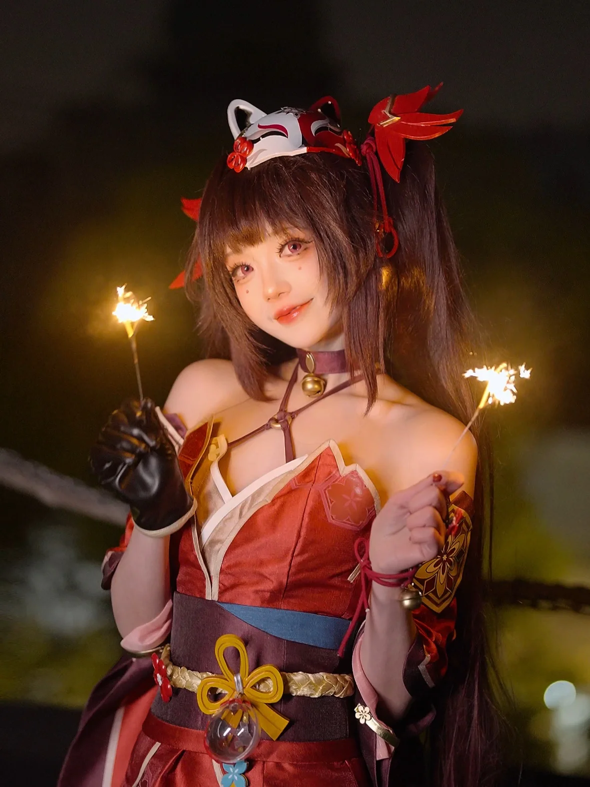 【花火cos】崩坏星穹铁道的夜晚，手持仙女棒的快乐时光