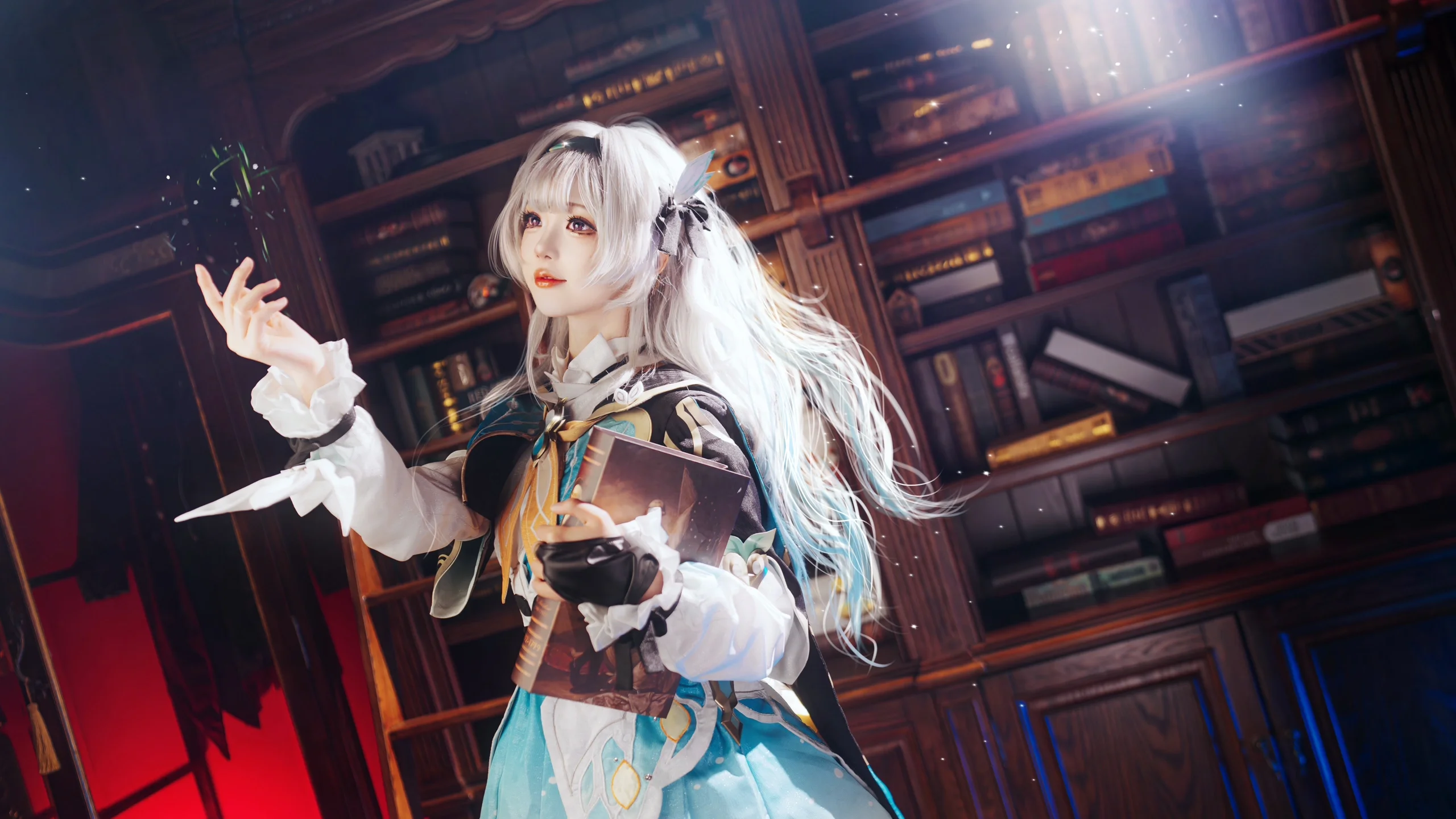 【流萤cos】在静谧书架旁分享甜美的橡木蛋糕卷 - 第3张