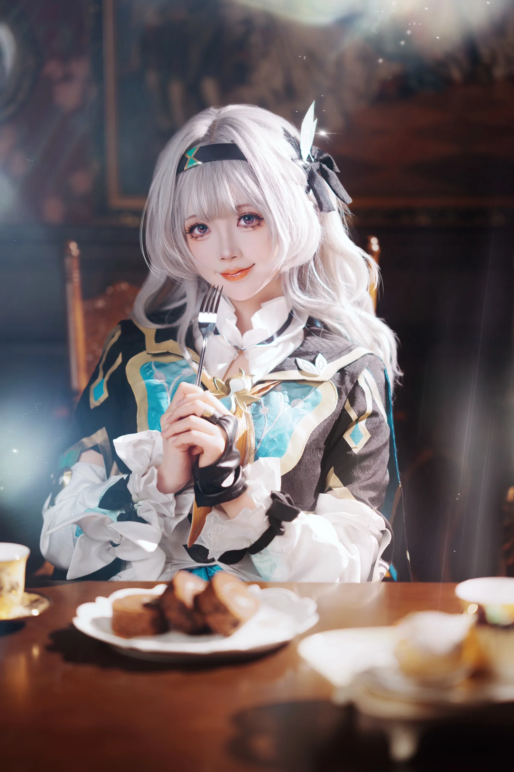 【流萤cos】在静谧书架旁分享甜美的橡木蛋糕卷 - 第6张