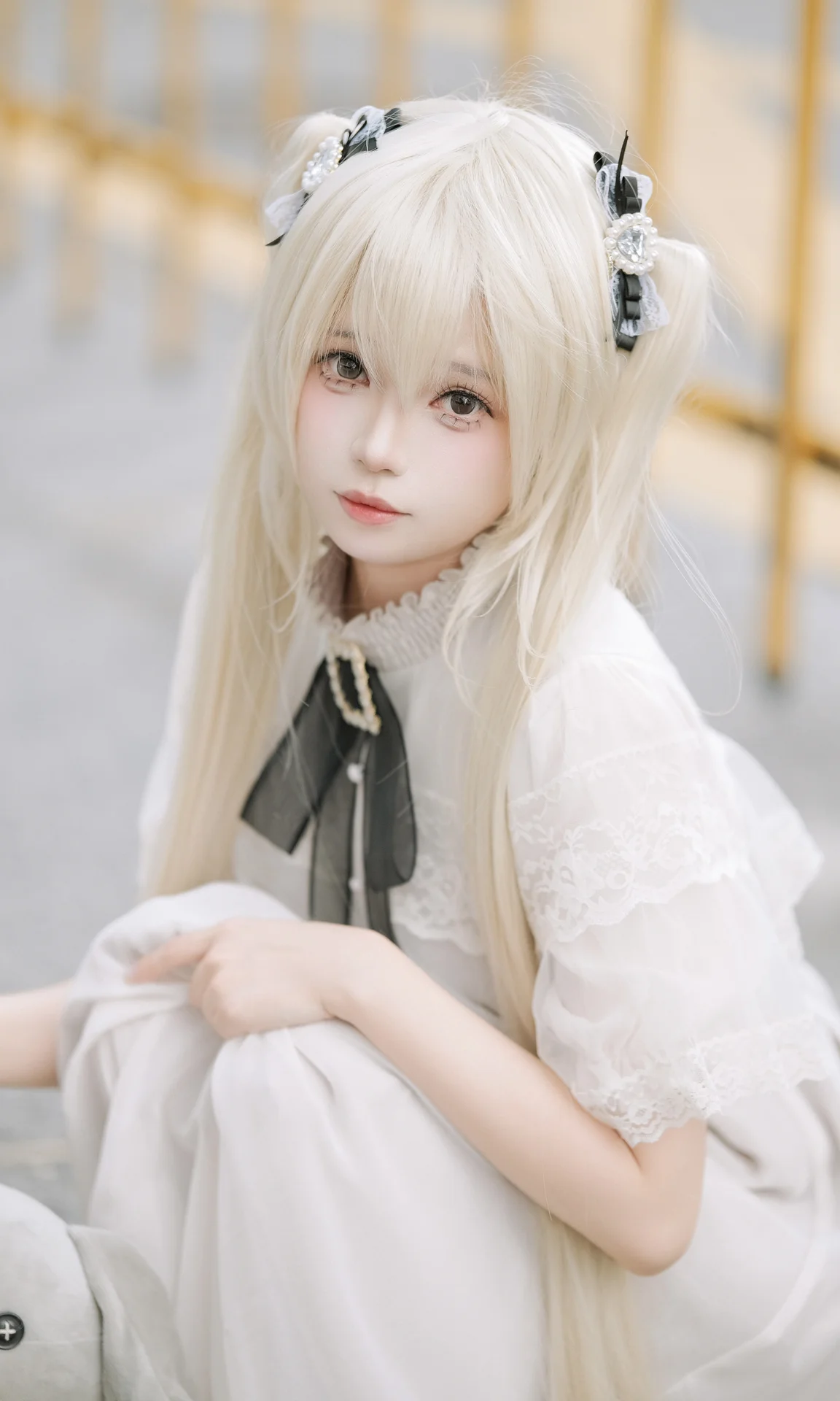 【春日野穹cos】緣之空的白裙與灰兔 - 第 12 張